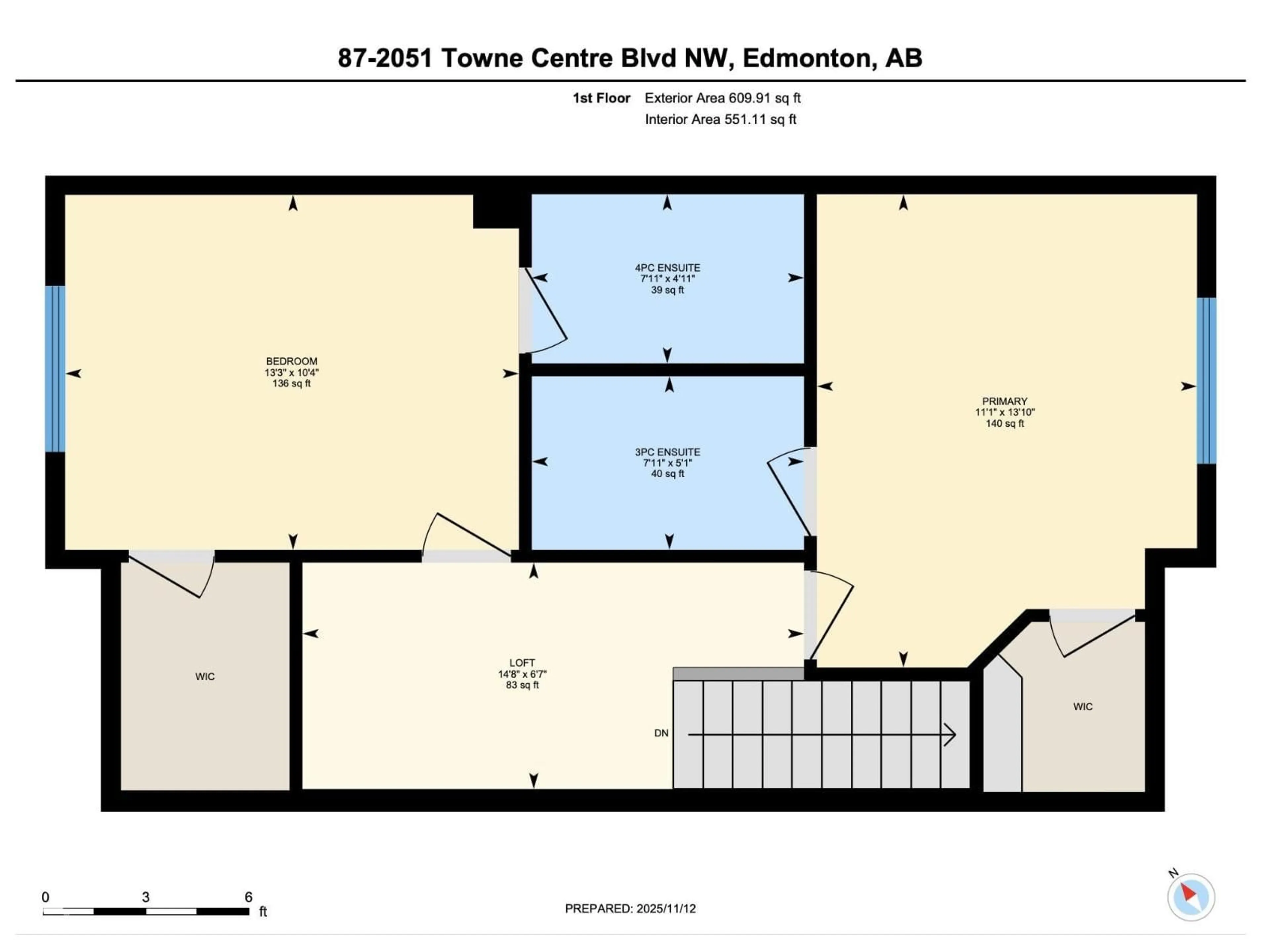 Floor plan for #87 - 2051 TOWNE CENTRE BV, Edmonton Alberta T6R0G8