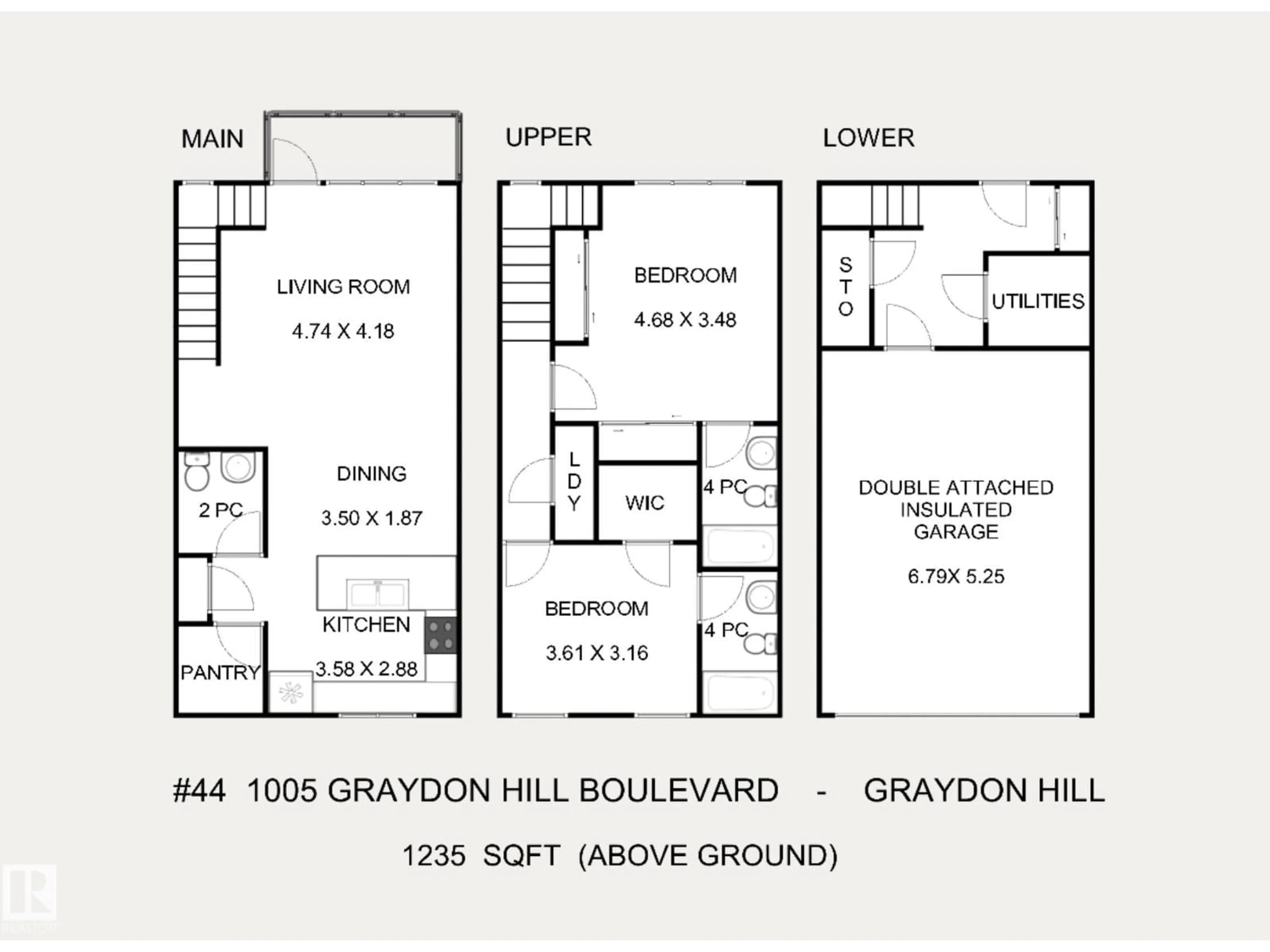 Floor plan for #44 - 1005 GRAYDON HILL BV, Edmonton Alberta T6W3J5