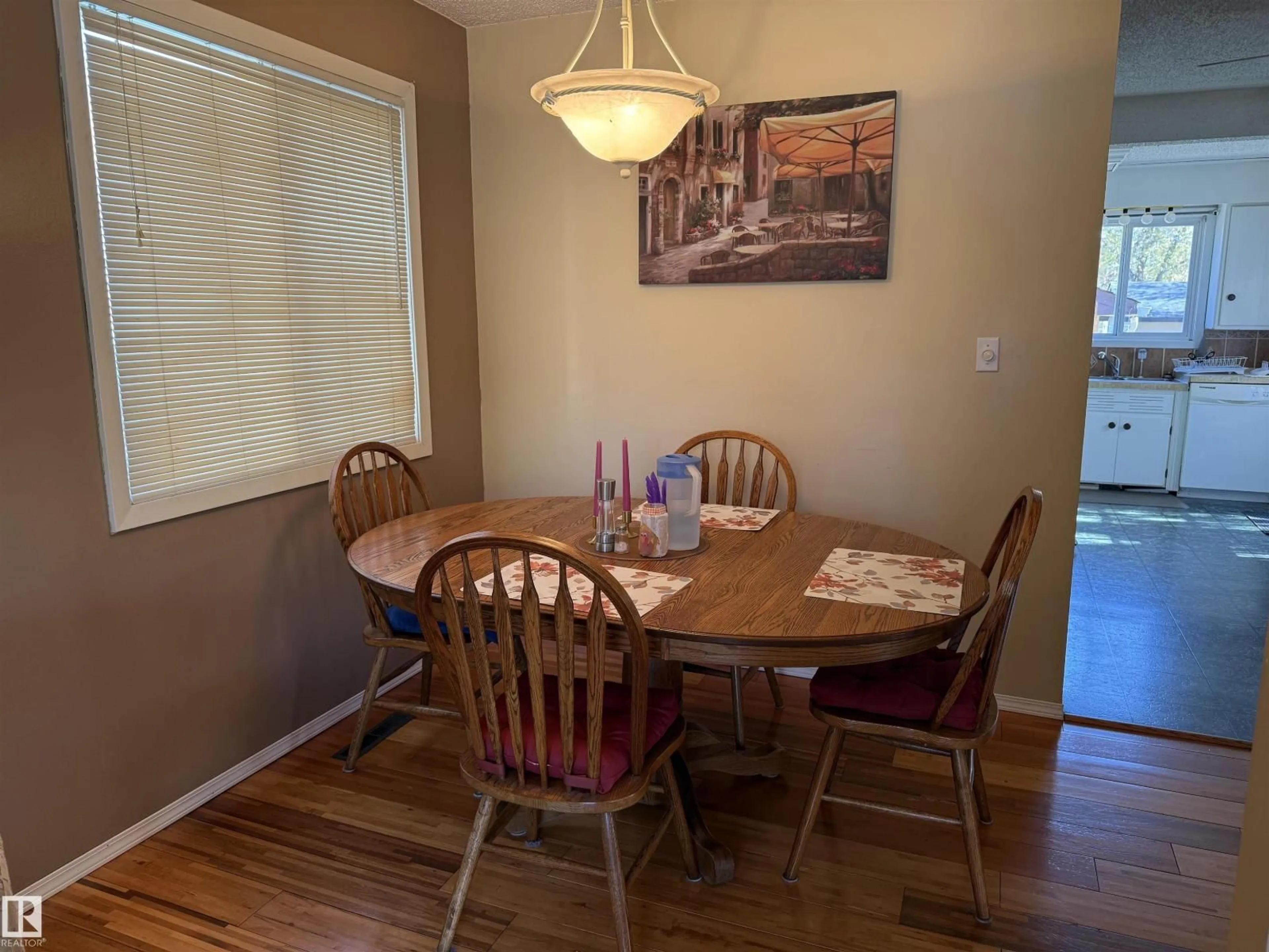 Dining room, wood/laminate floor for 5017 46 ST, Drayton Valley Alberta T7A1S2