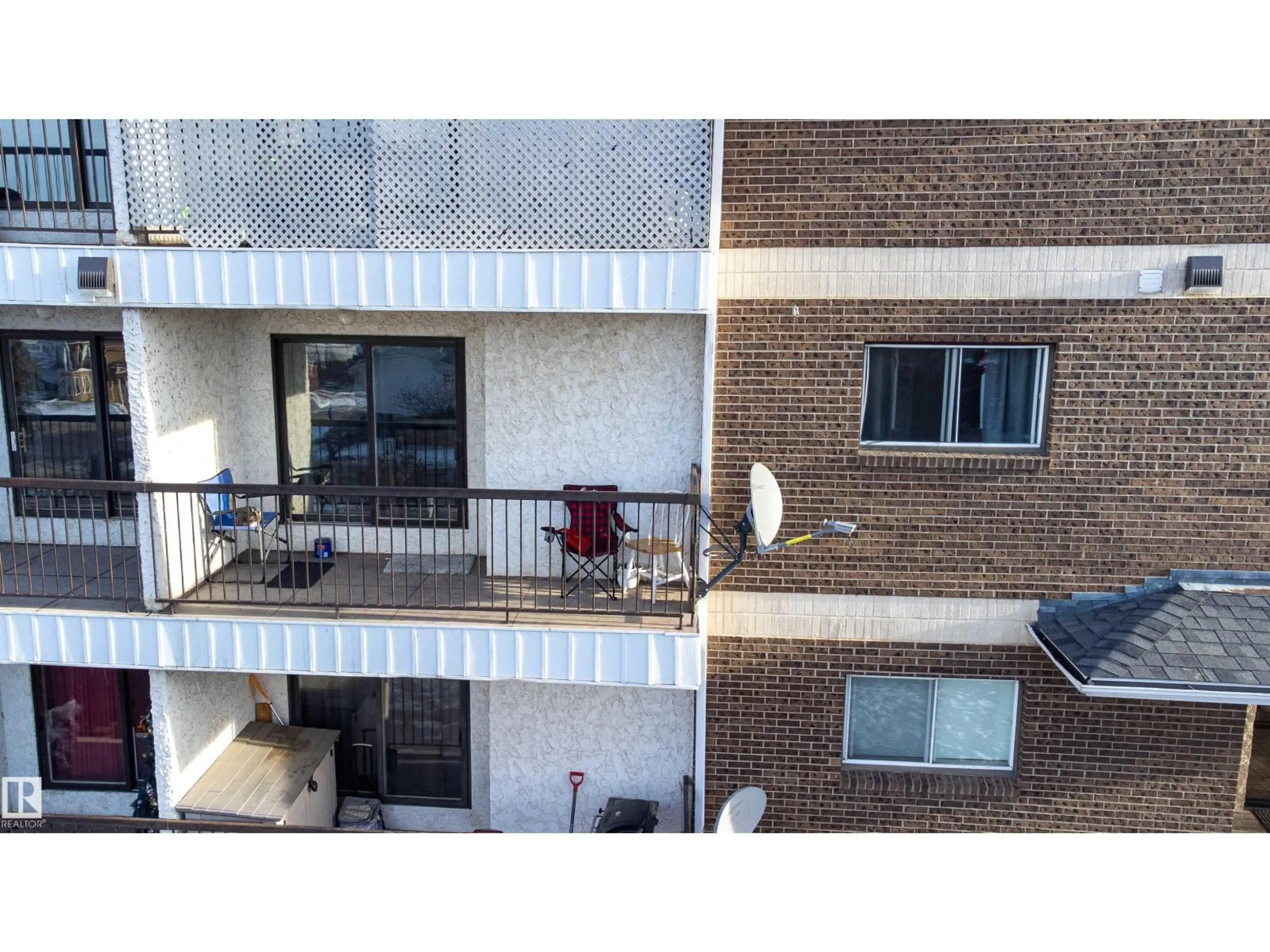 Balcony in the apartment, city buildings view from balcony for #201 - 104 10 ST, Cold Lake Alberta T9M1A6