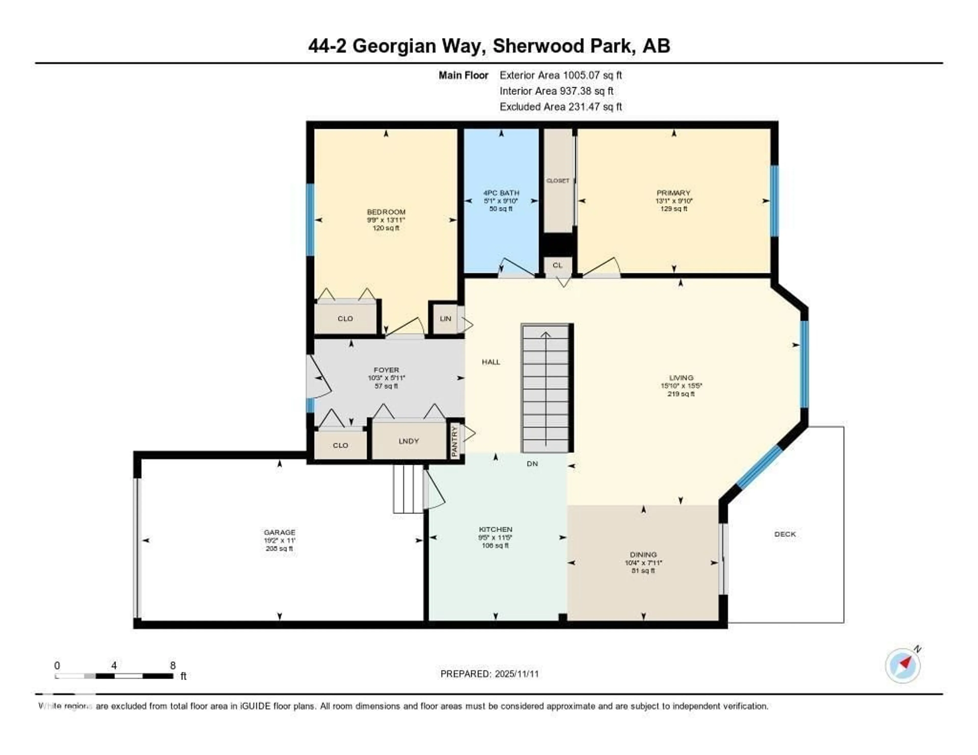 Floor plan for 2 - 44 GEORGIAN WY, Sherwood Park Alberta T8A5K3