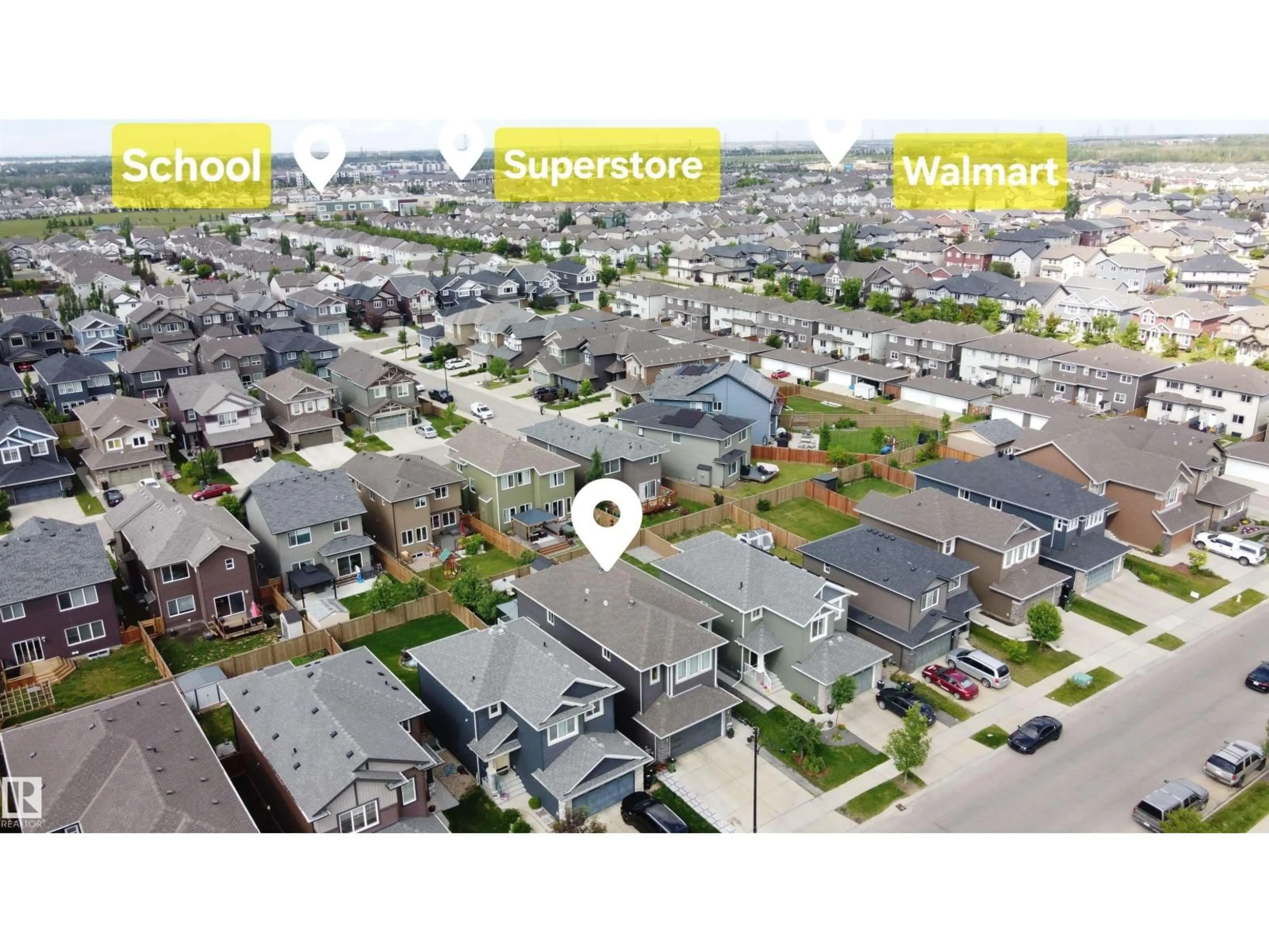 A pic from outside/outdoor area/front of a property/back of a property/a pic from drone, street for 1357 WATT DR, Edmonton Alberta T6X2A6