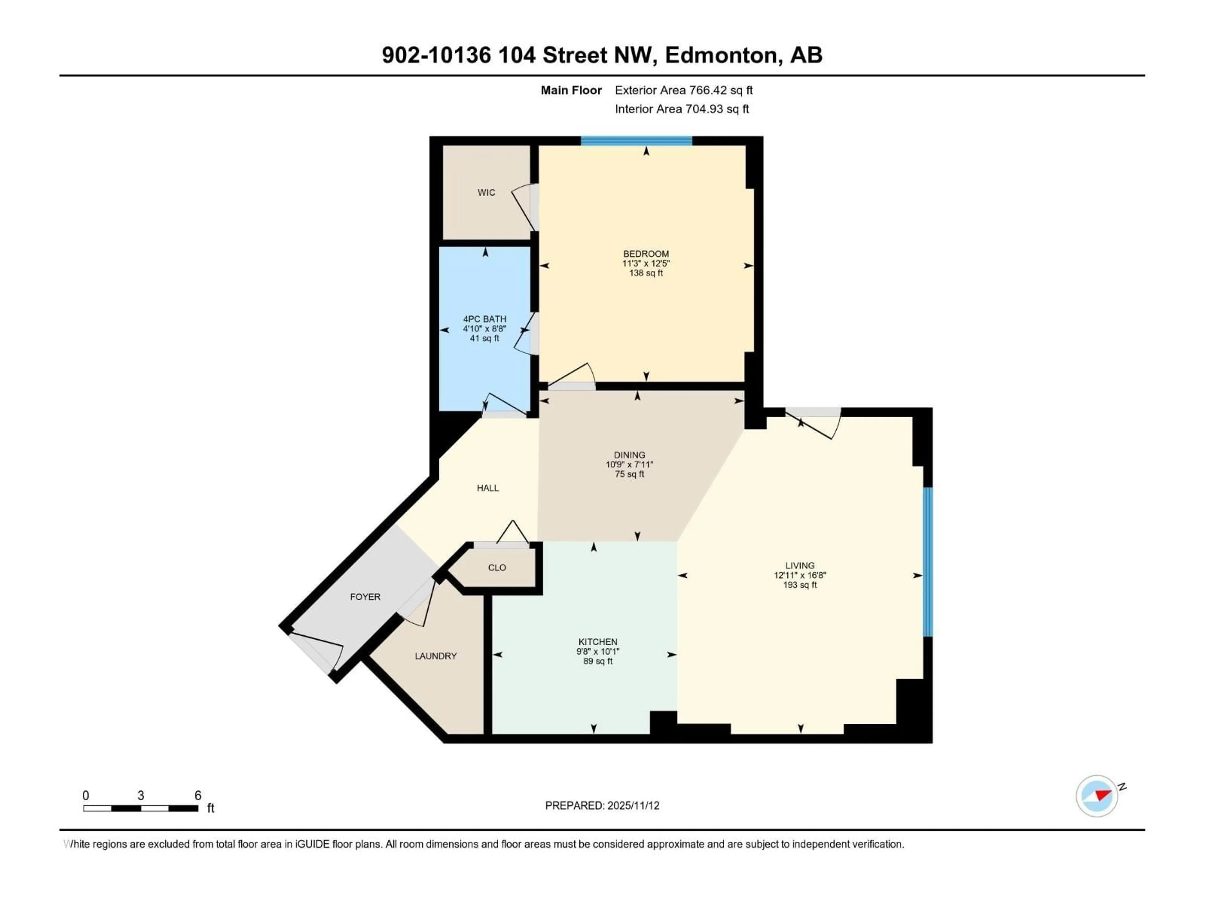 Floor plan for 902 - 10136 104 ST, Edmonton Alberta T5J0B5