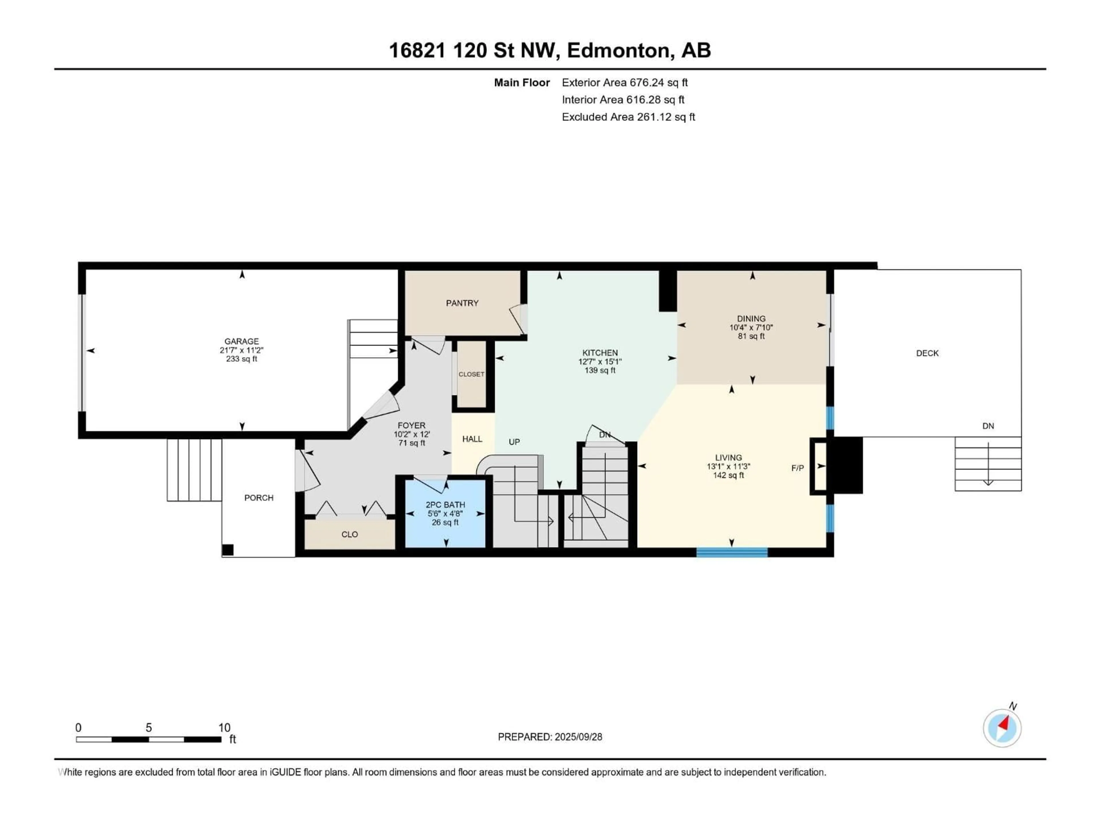 Floor plan for 16821 120 ST, Edmonton Alberta T5X0H7