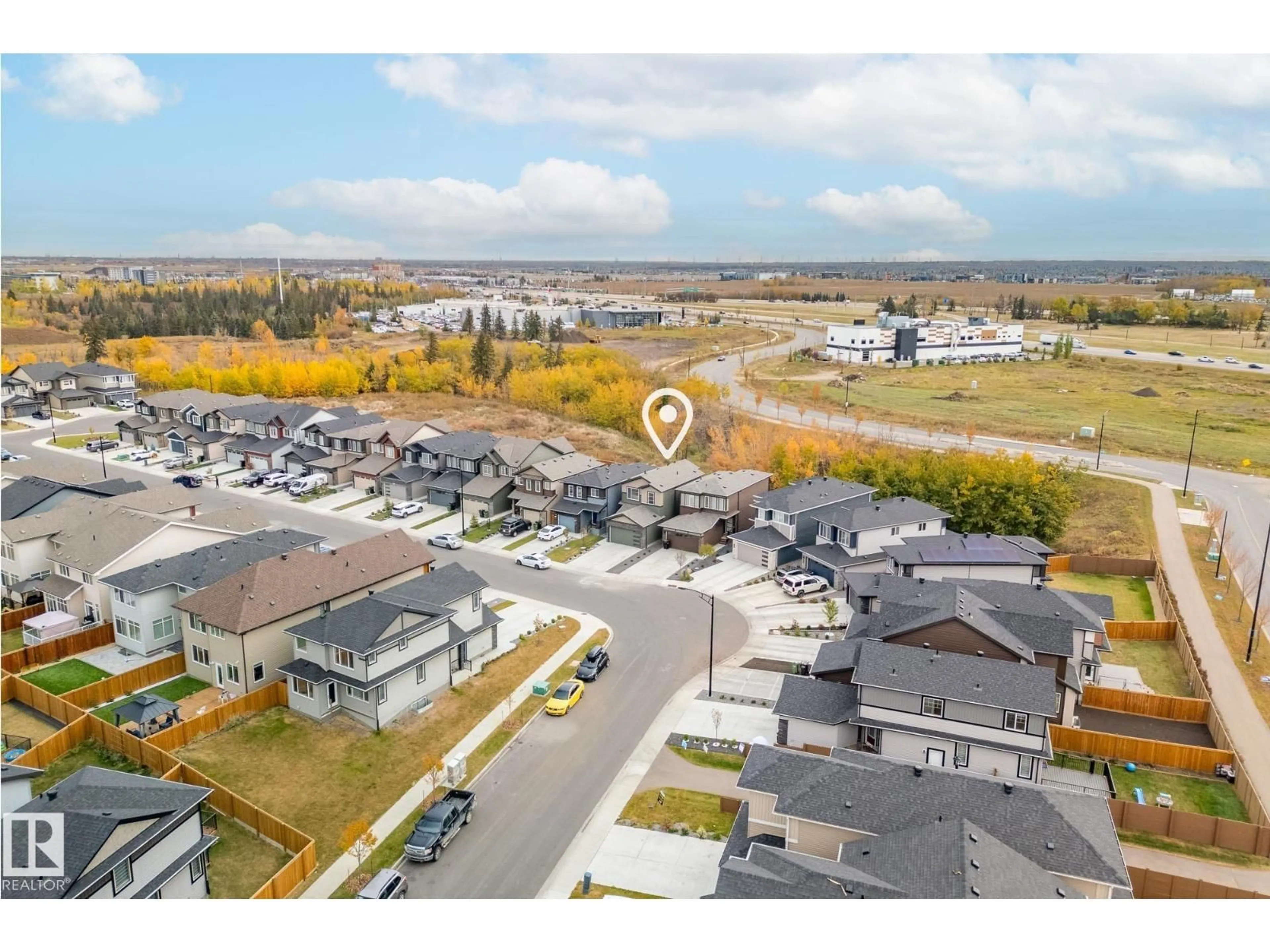 A pic from outside/outdoor area/front of a property/back of a property/a pic from drone, mountain view for 431 CONROY CR, Edmonton Alberta T6W5A9
