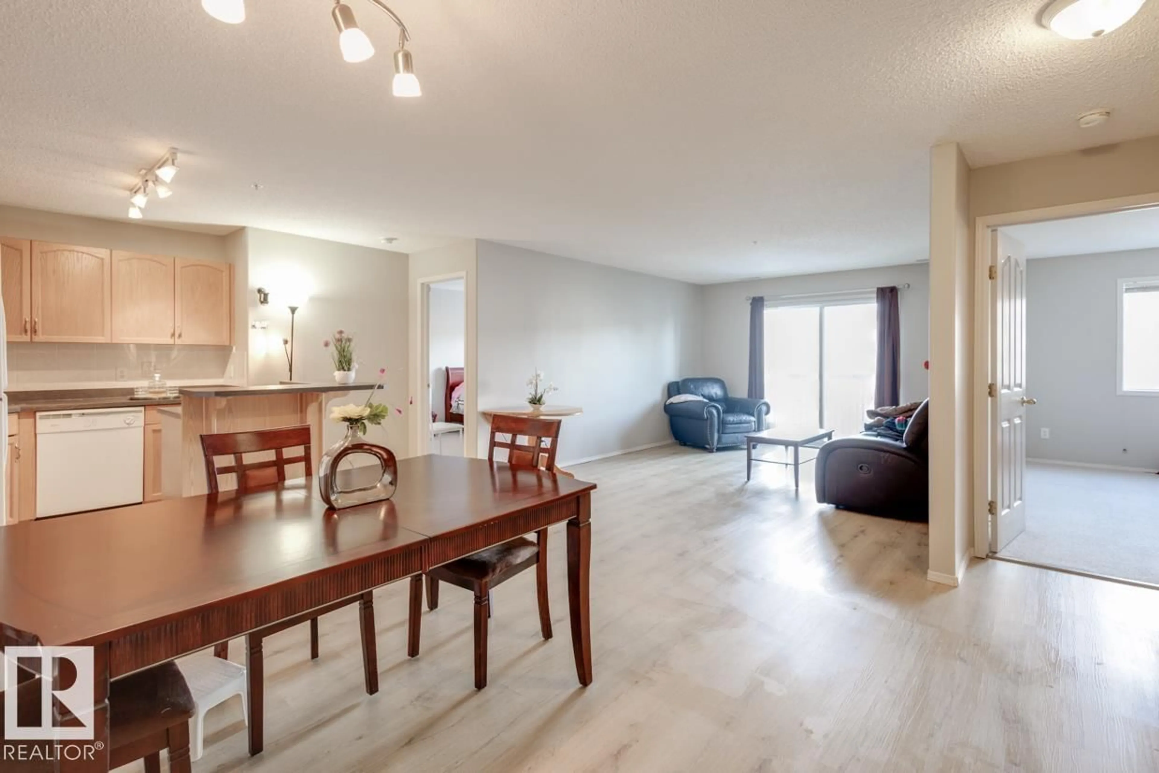 Living room with furniture, wood/laminate floor for #305 - 16303 95 ST, Edmonton Alberta T5Z3V1