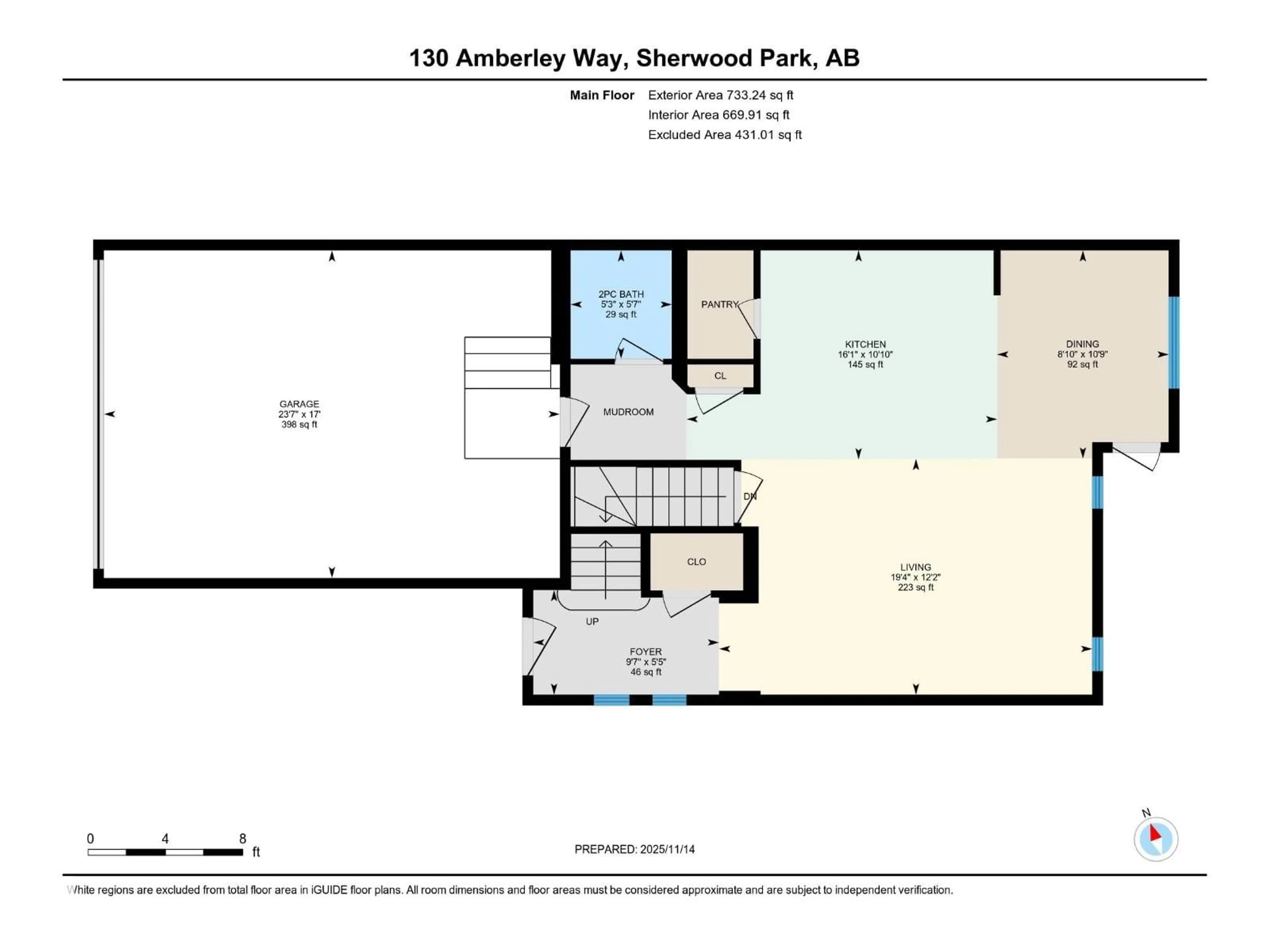 Floor plan for 130 AMBERLEY WY, Sherwood Park Alberta T8H0X2