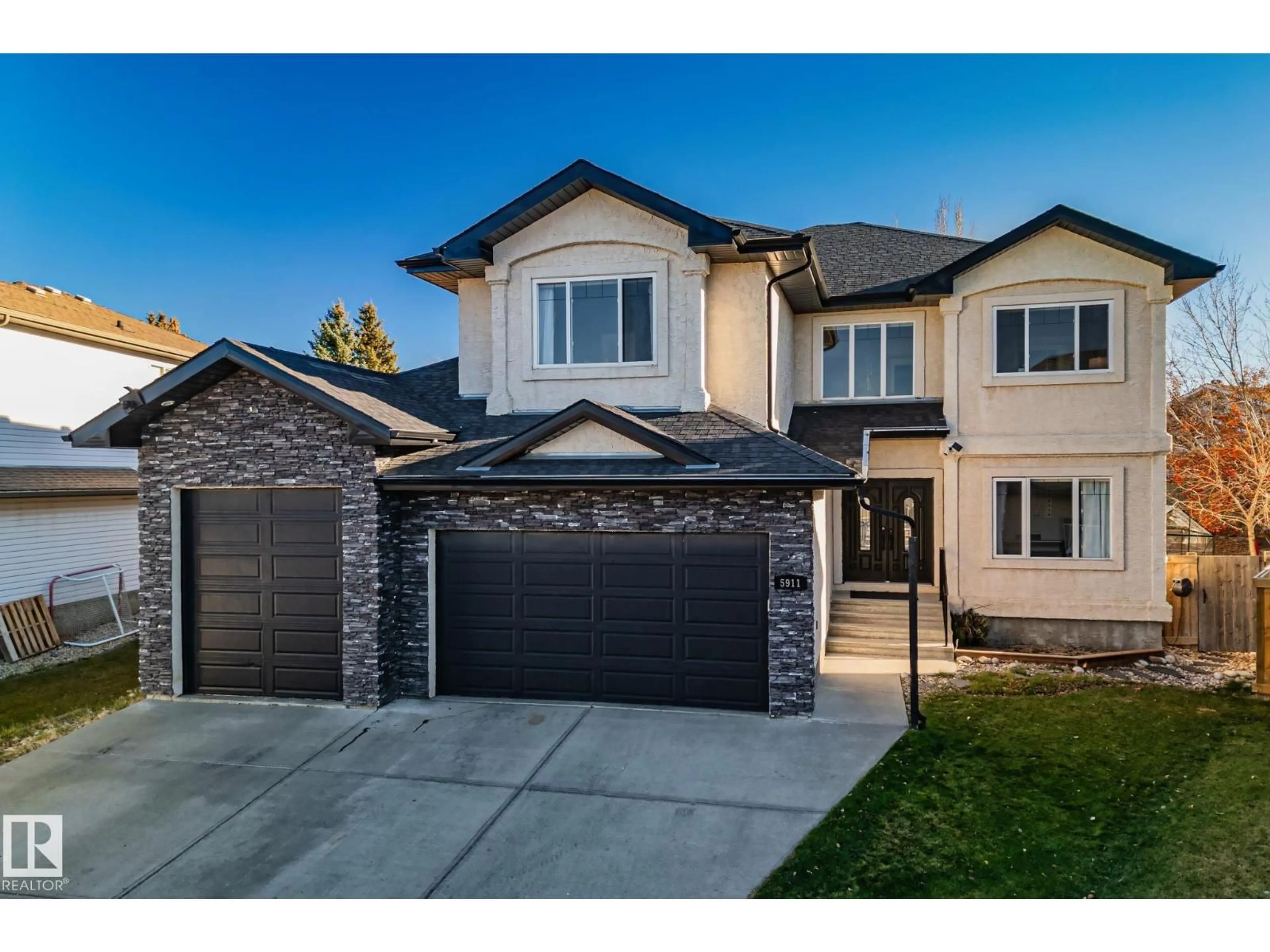 Home with brick exterior material, street for 5911 53 AV, Beaumont Alberta T4X0B1