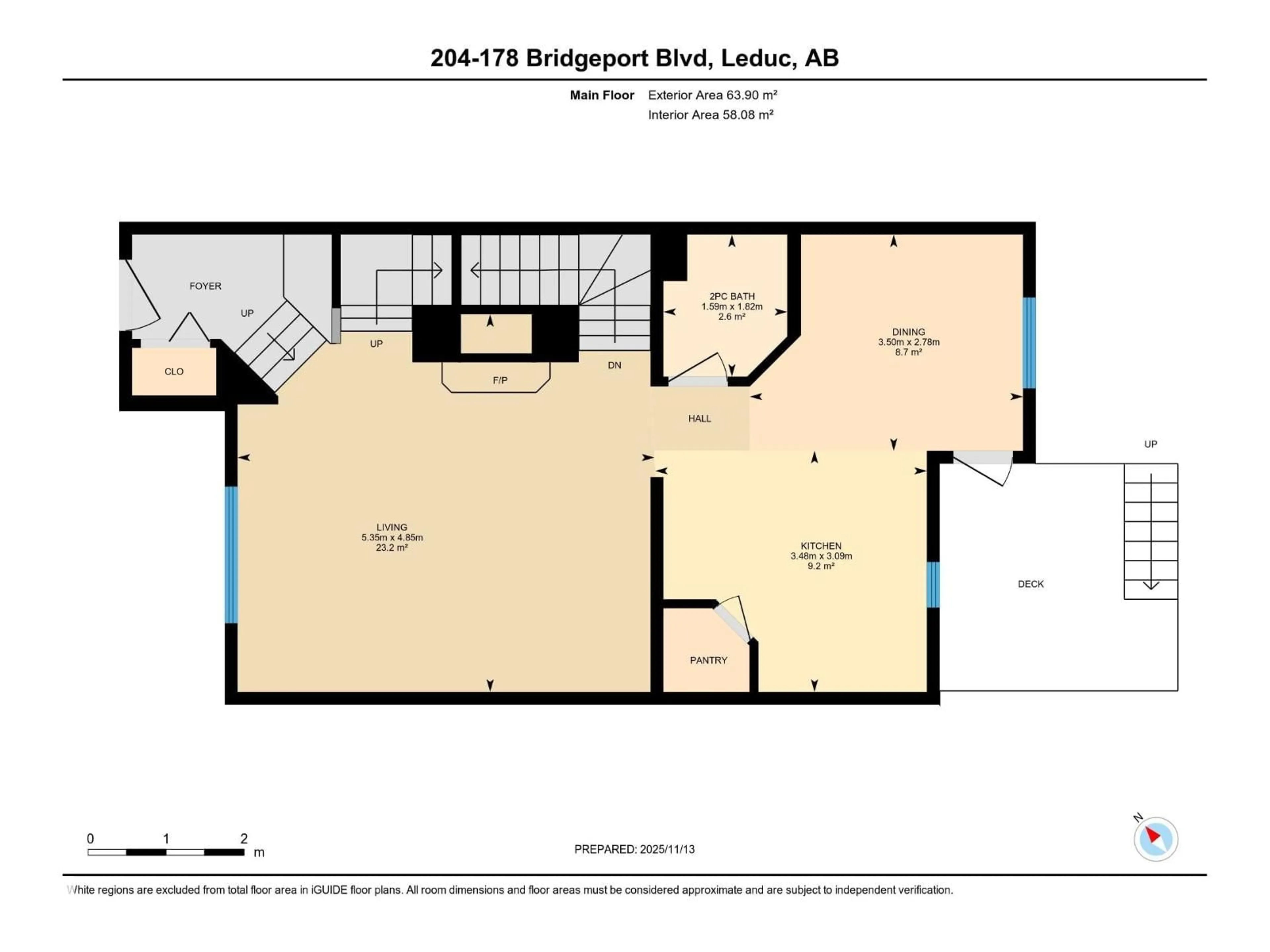 Floor plan for 204 - 178 BRIDGEPORT BV, Leduc Alberta T9E8S8