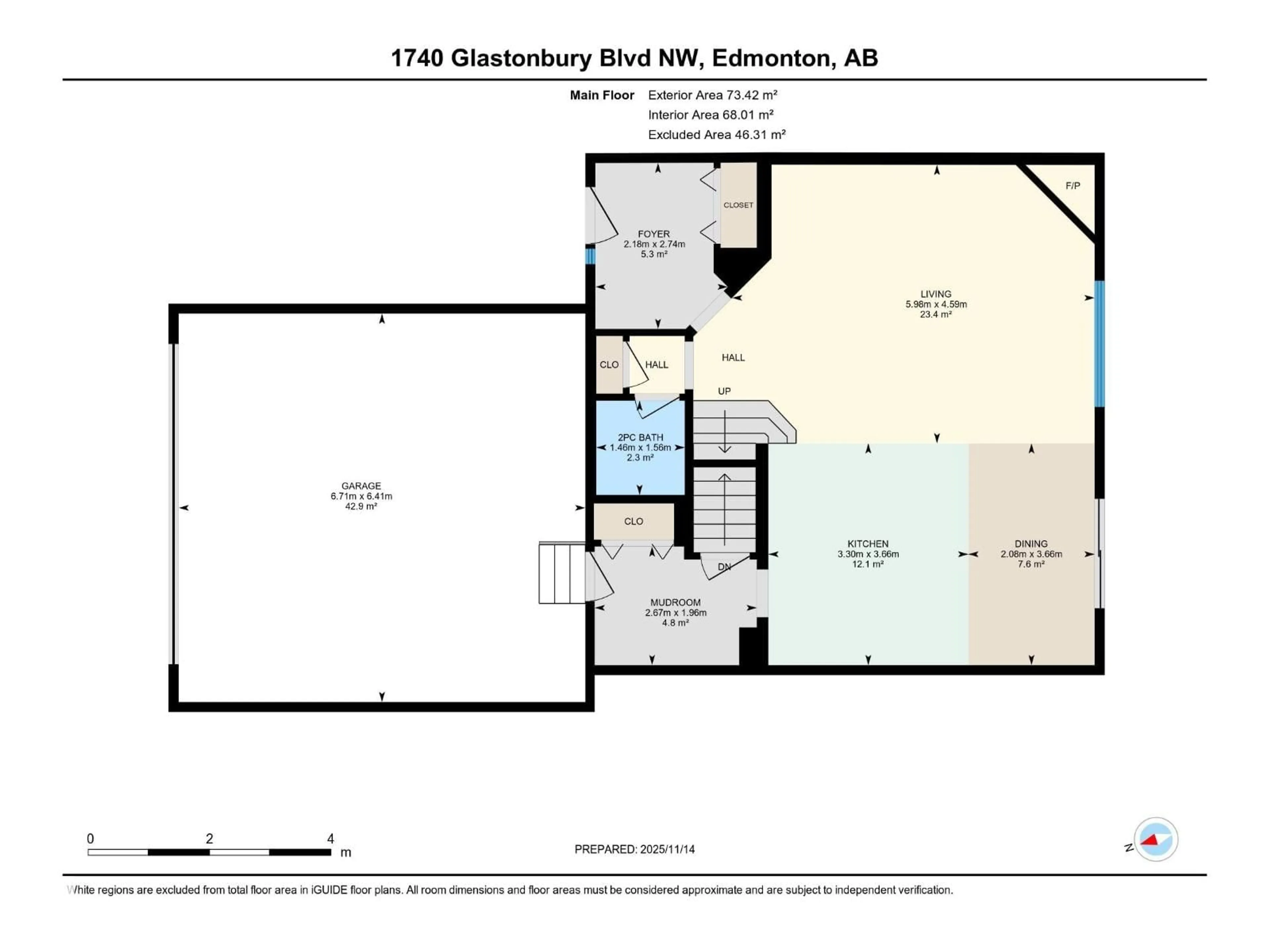 Floor plan for 1740 GLASTONBURY BV, Edmonton Alberta T5T6M7