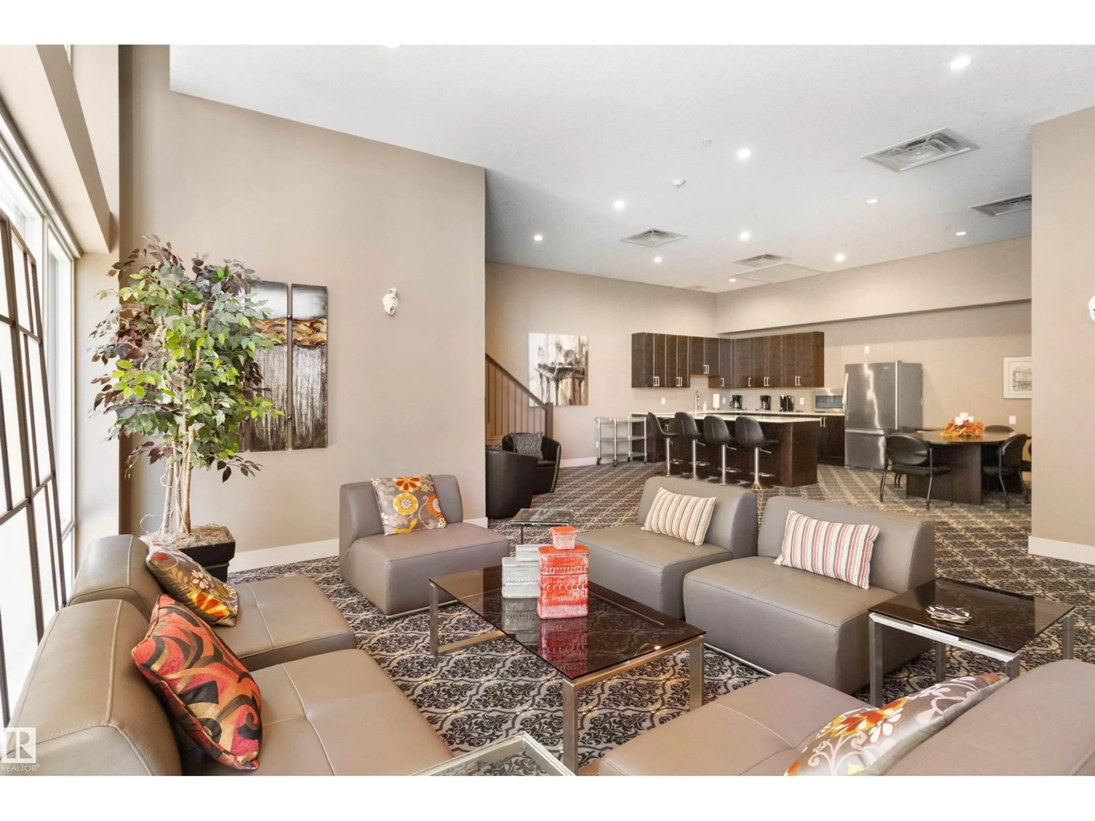 Living room with furniture, unknown for #408 - 1350 WINDERMERE WY, Edmonton Alberta T6W2J3