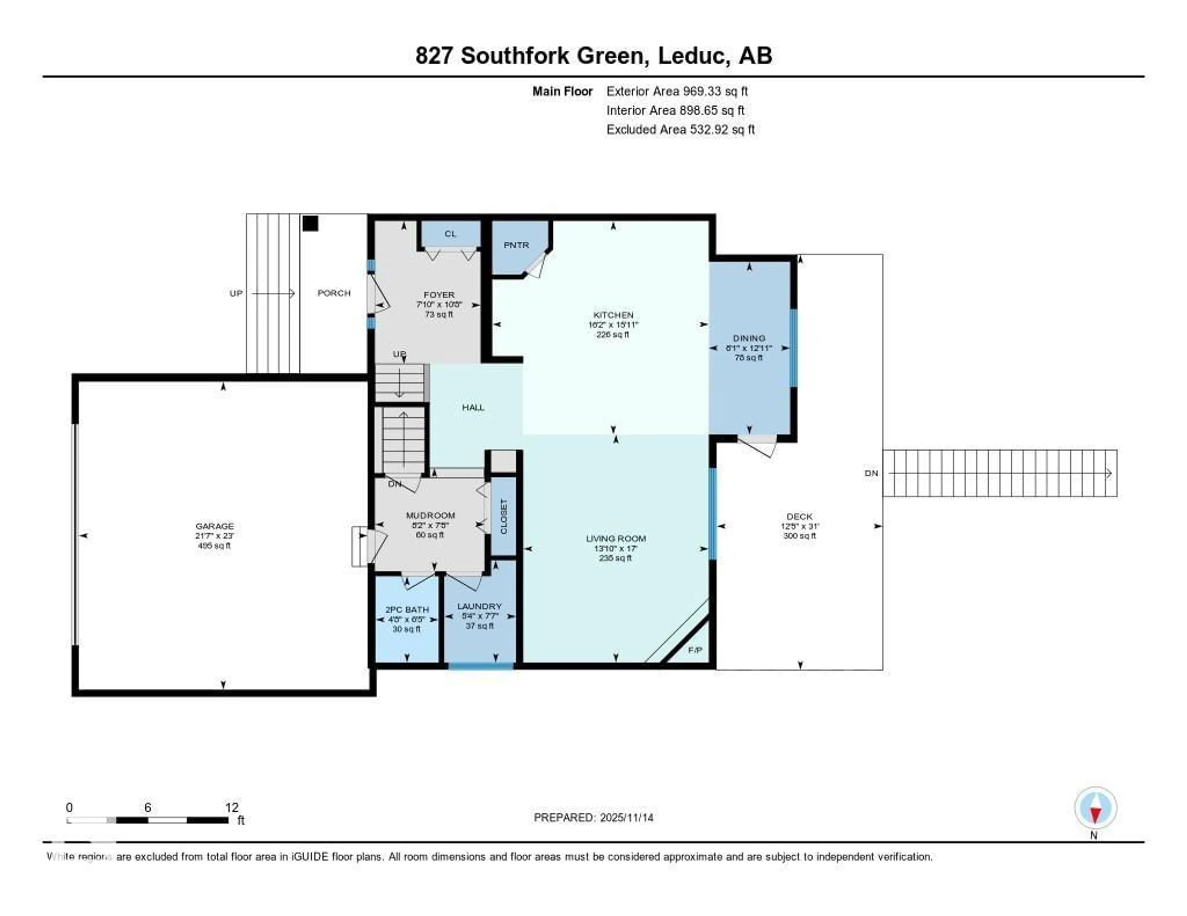 Floor plan for 827 SOUTHFORK GR, Leduc Alberta T9E0P4