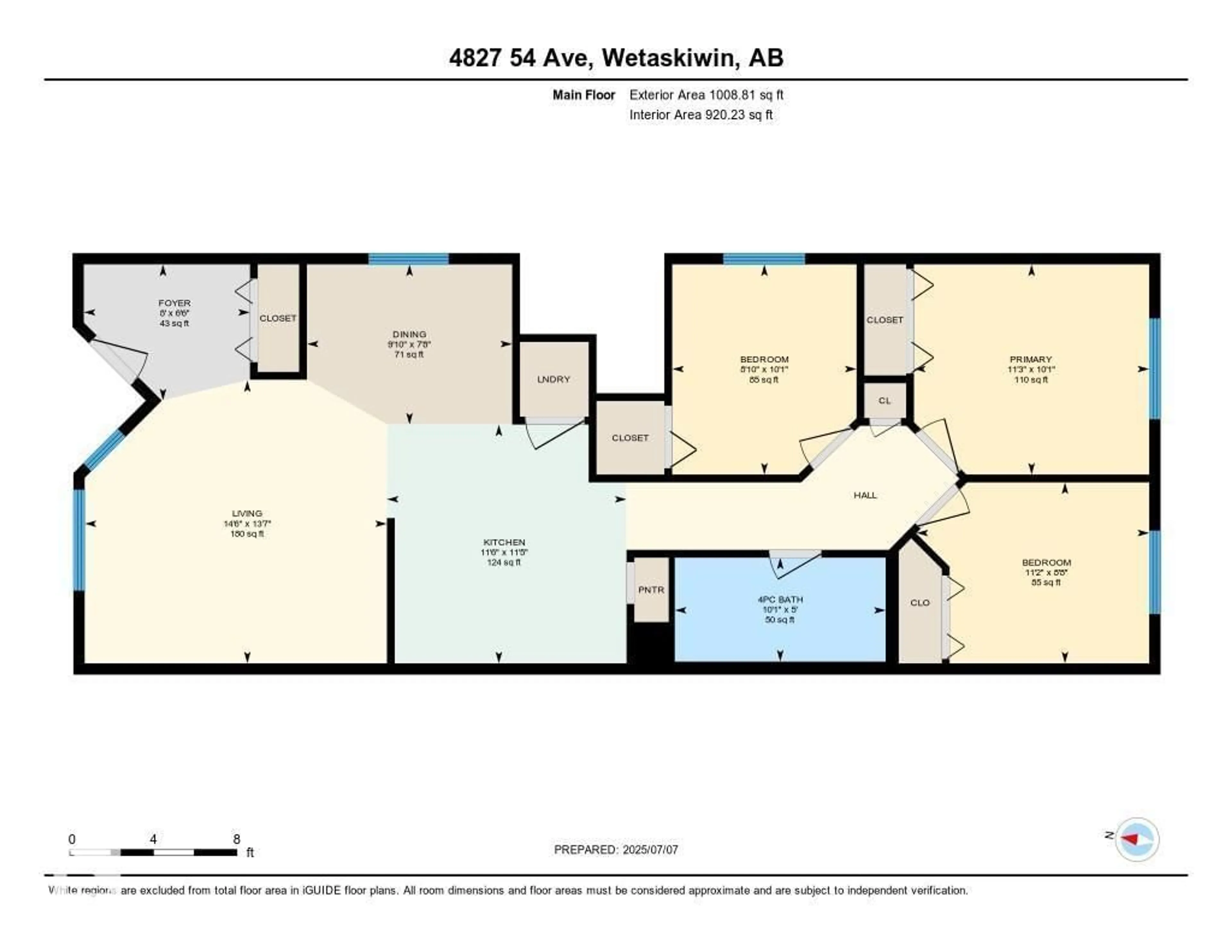 Floor plan for 4827 54 AV, Wetaskiwin Alberta T9A3P9