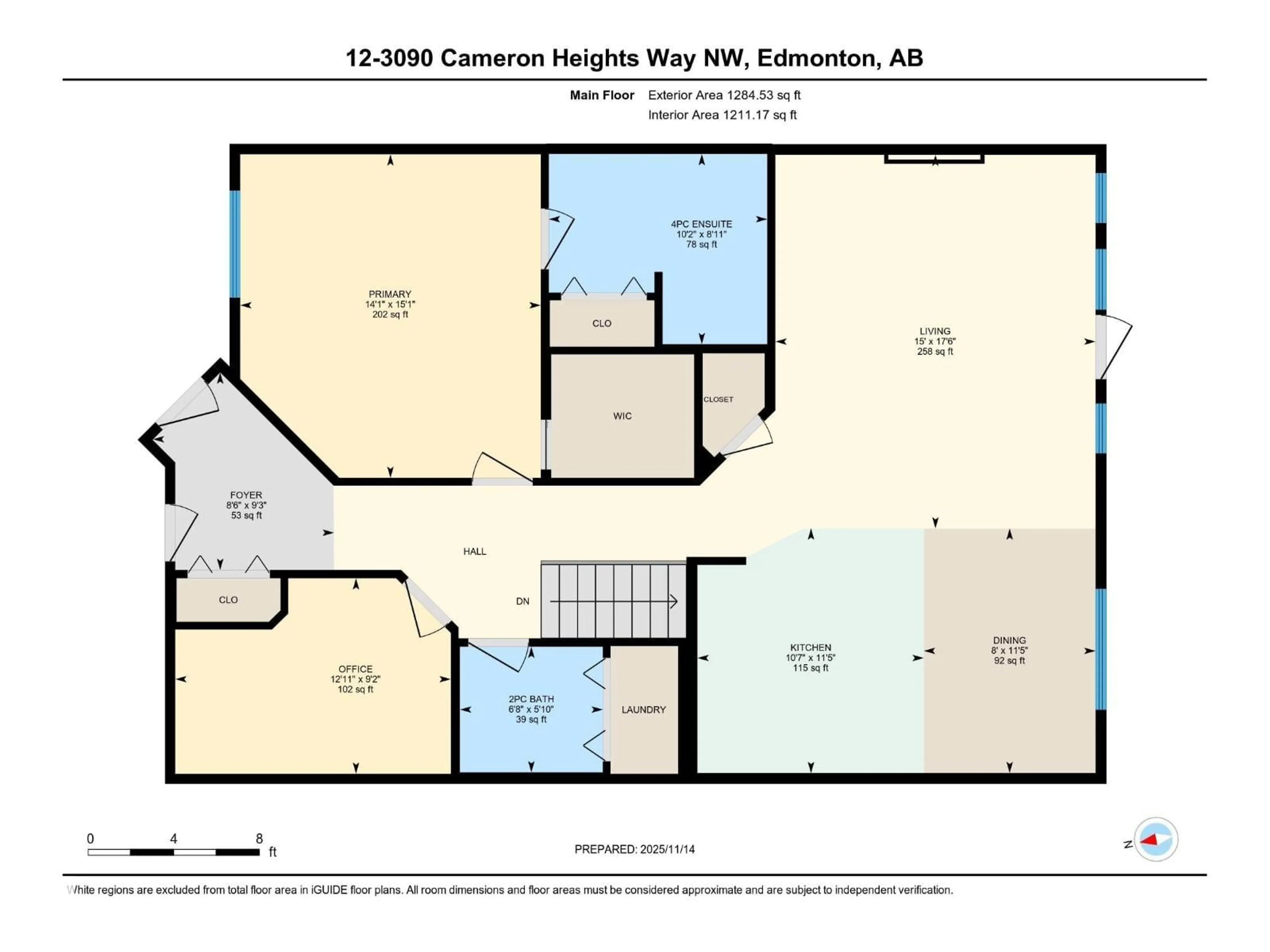 Floor plan for 3090 - 12 CAMERON HEIGHTS WY, Edmonton Alberta T6M0S7
