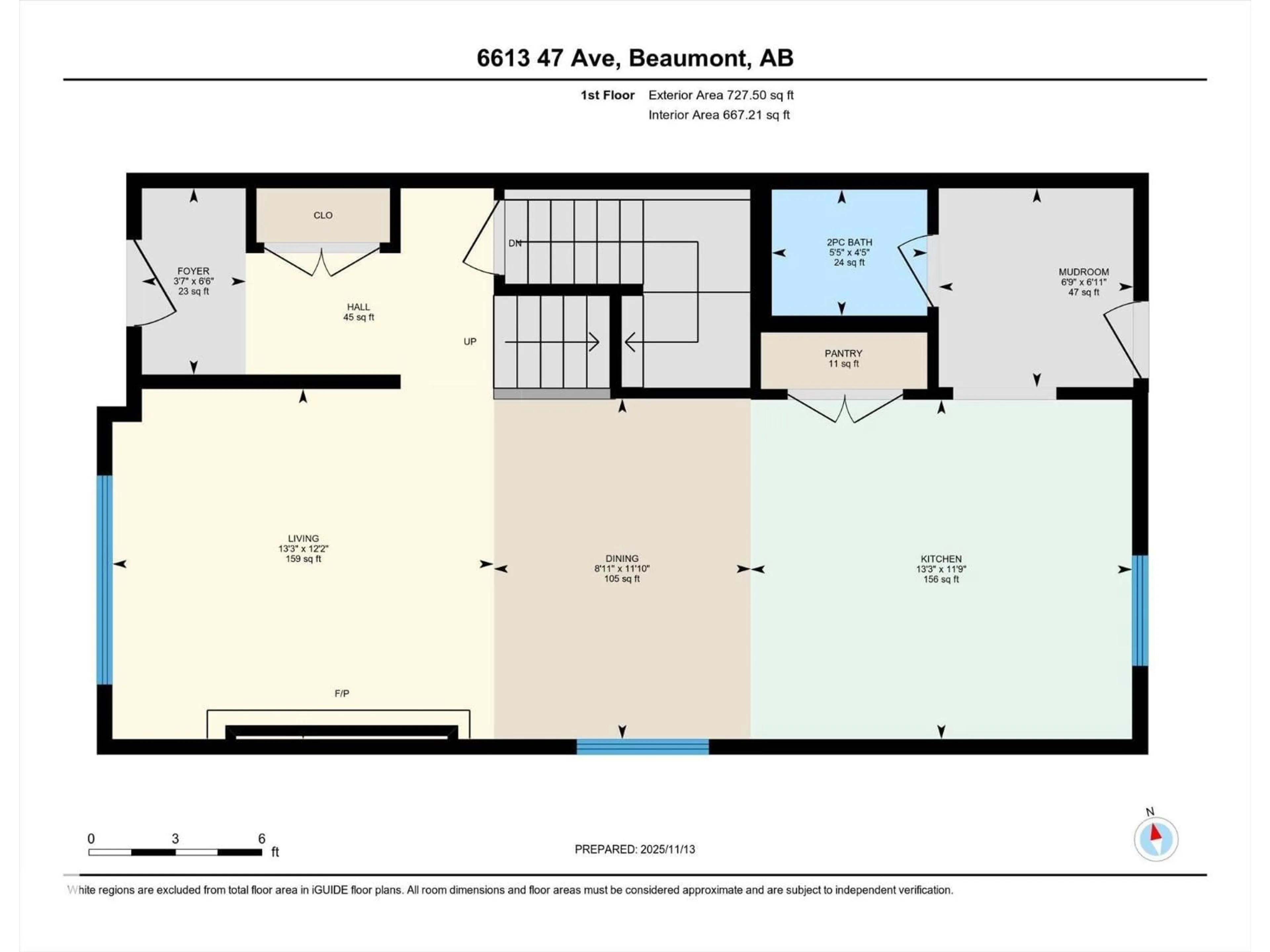 Floor plan for 6613 47 AV, Beaumont Alberta T4X2X5