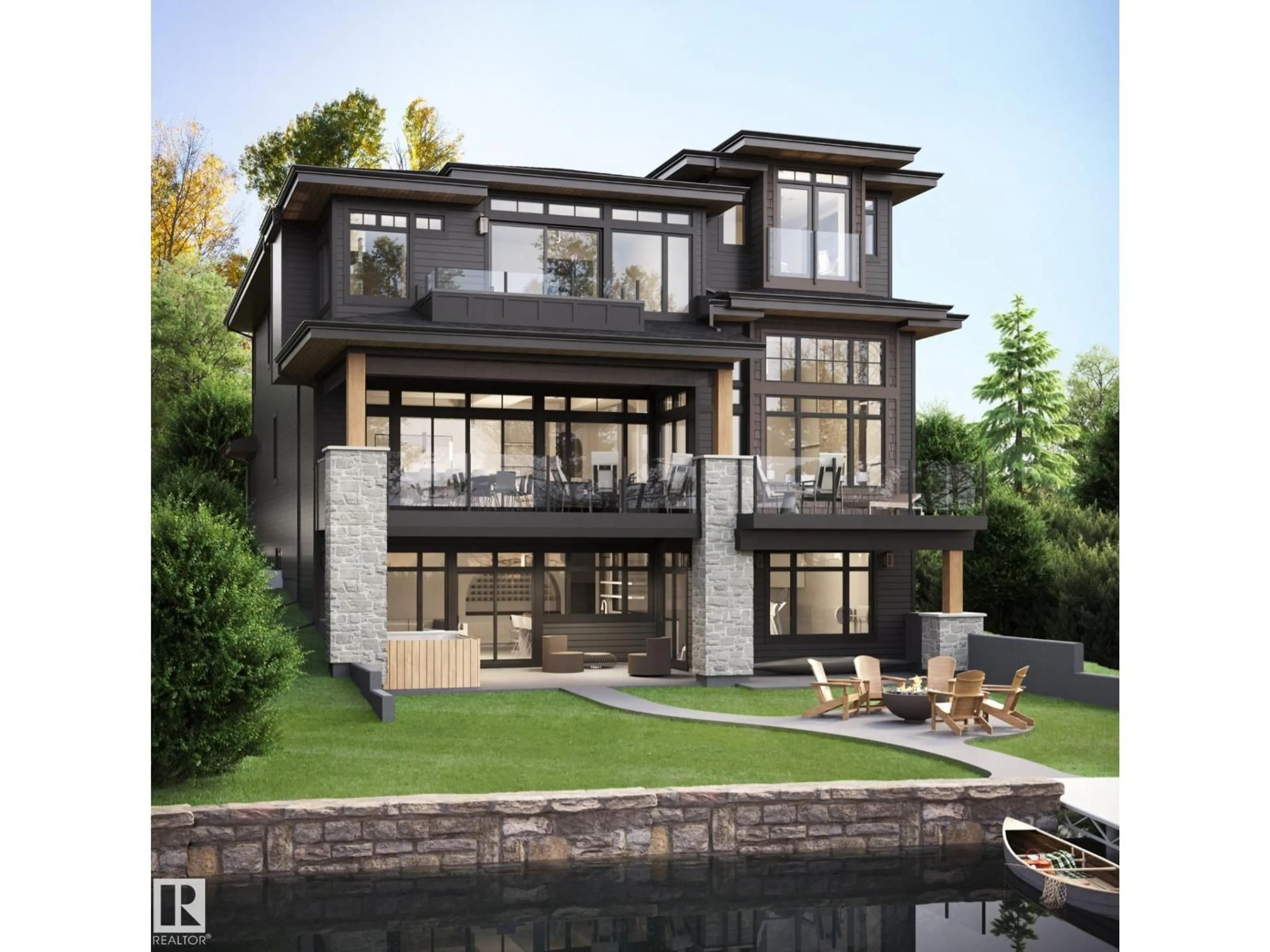 Home with brick exterior material, water/lake/river/ocean view for 12 JARDIN PL, St. Albert Alberta T8N7W7