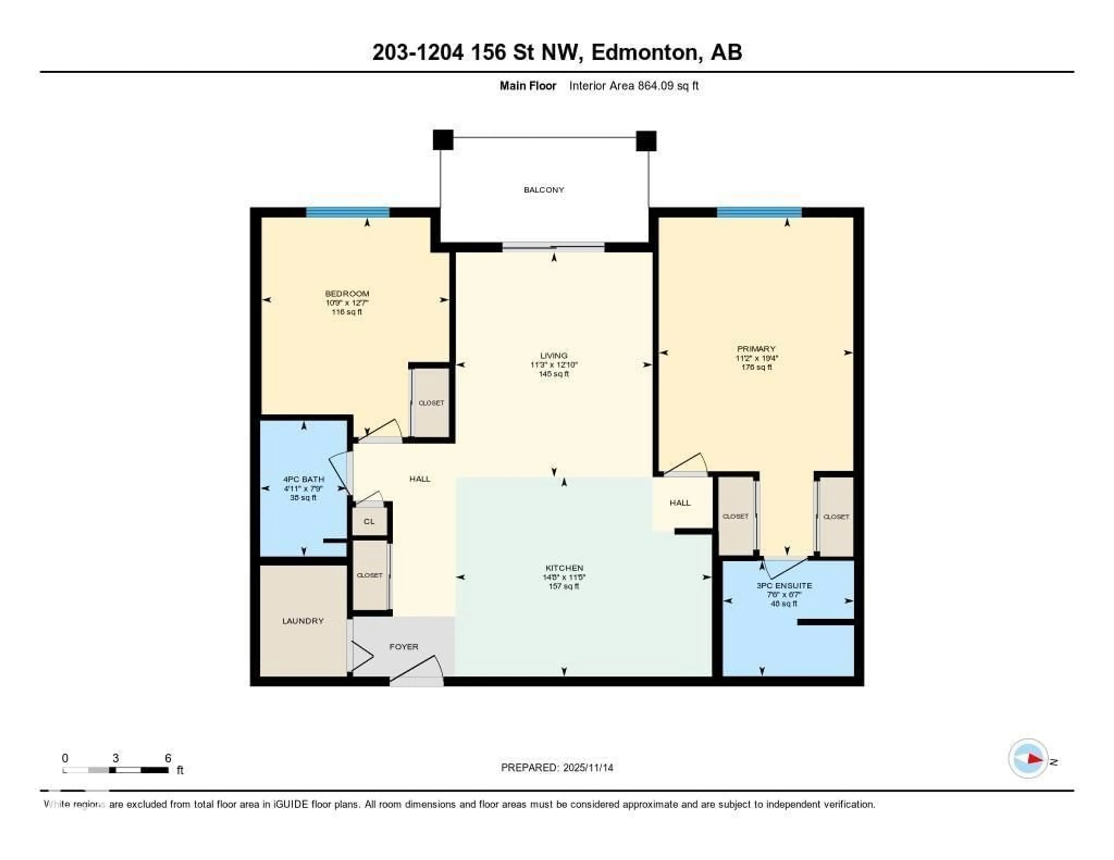 Floor plan for #203 - 1204 156 ST, Edmonton Alberta T6R0R6