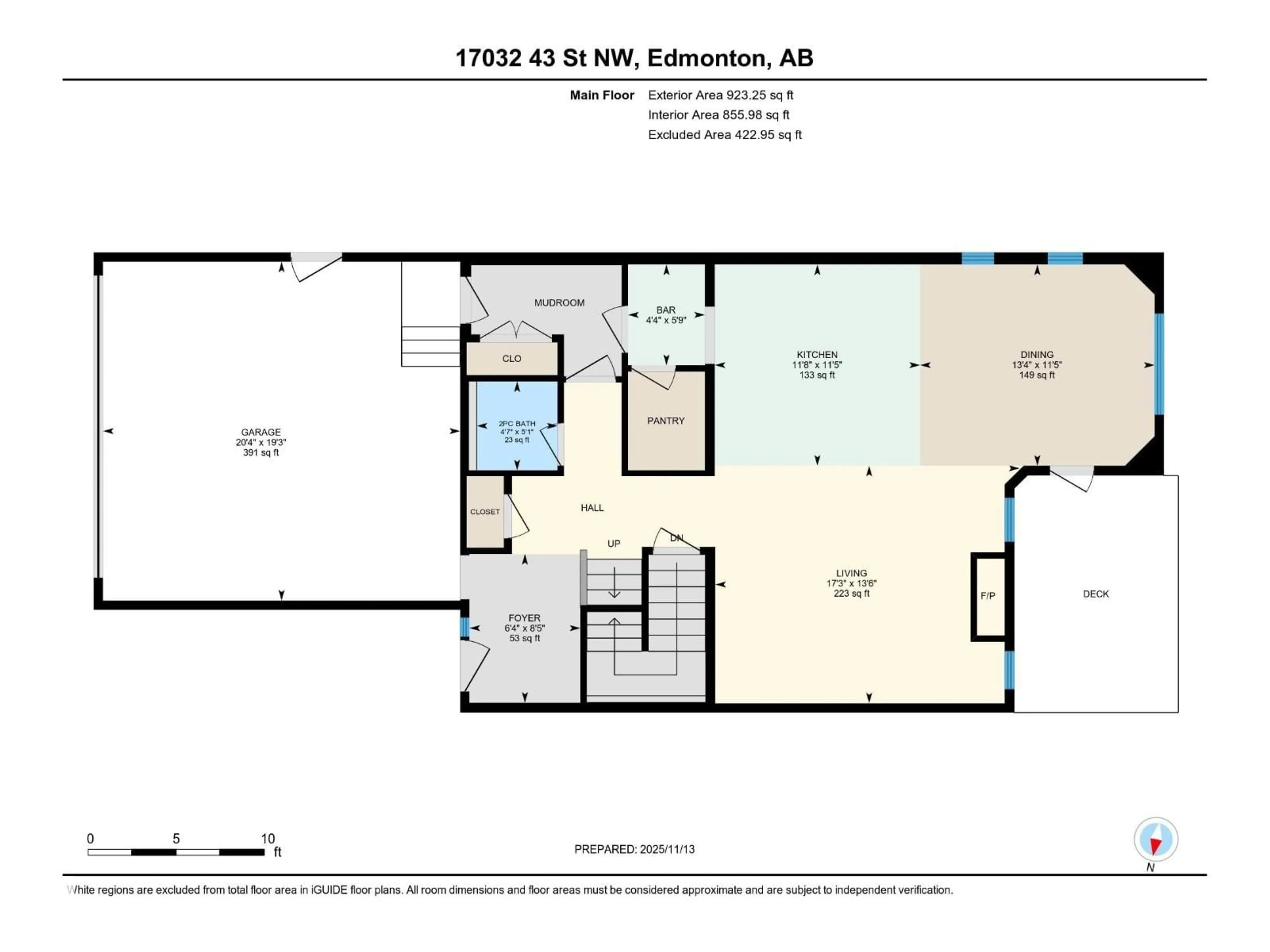 Floor plan for 17032 43 ST, Edmonton Alberta T5Y0Z1