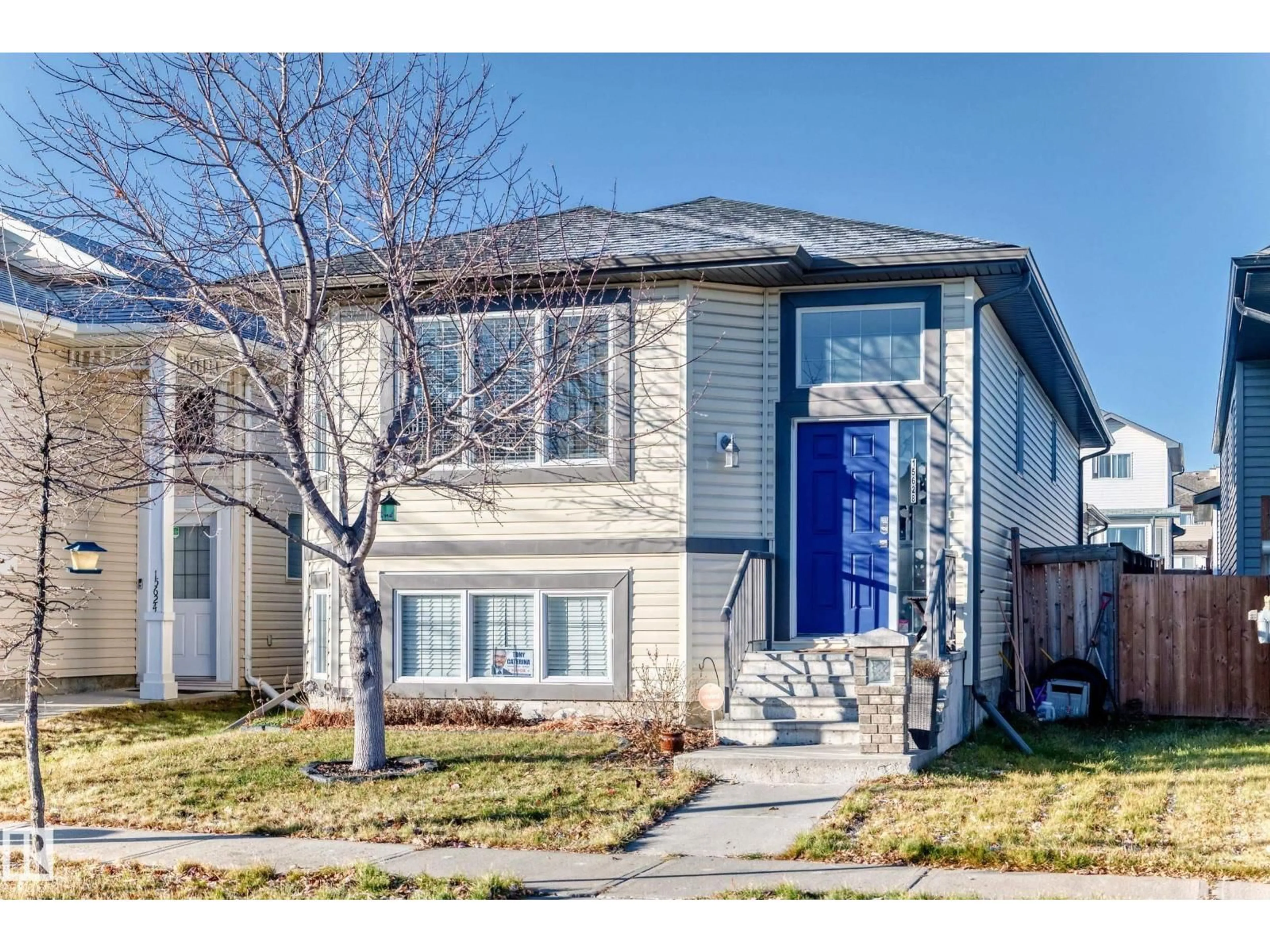 Home with vinyl exterior material, street for 15628 44 ST, Edmonton Alberta T5Y3H2