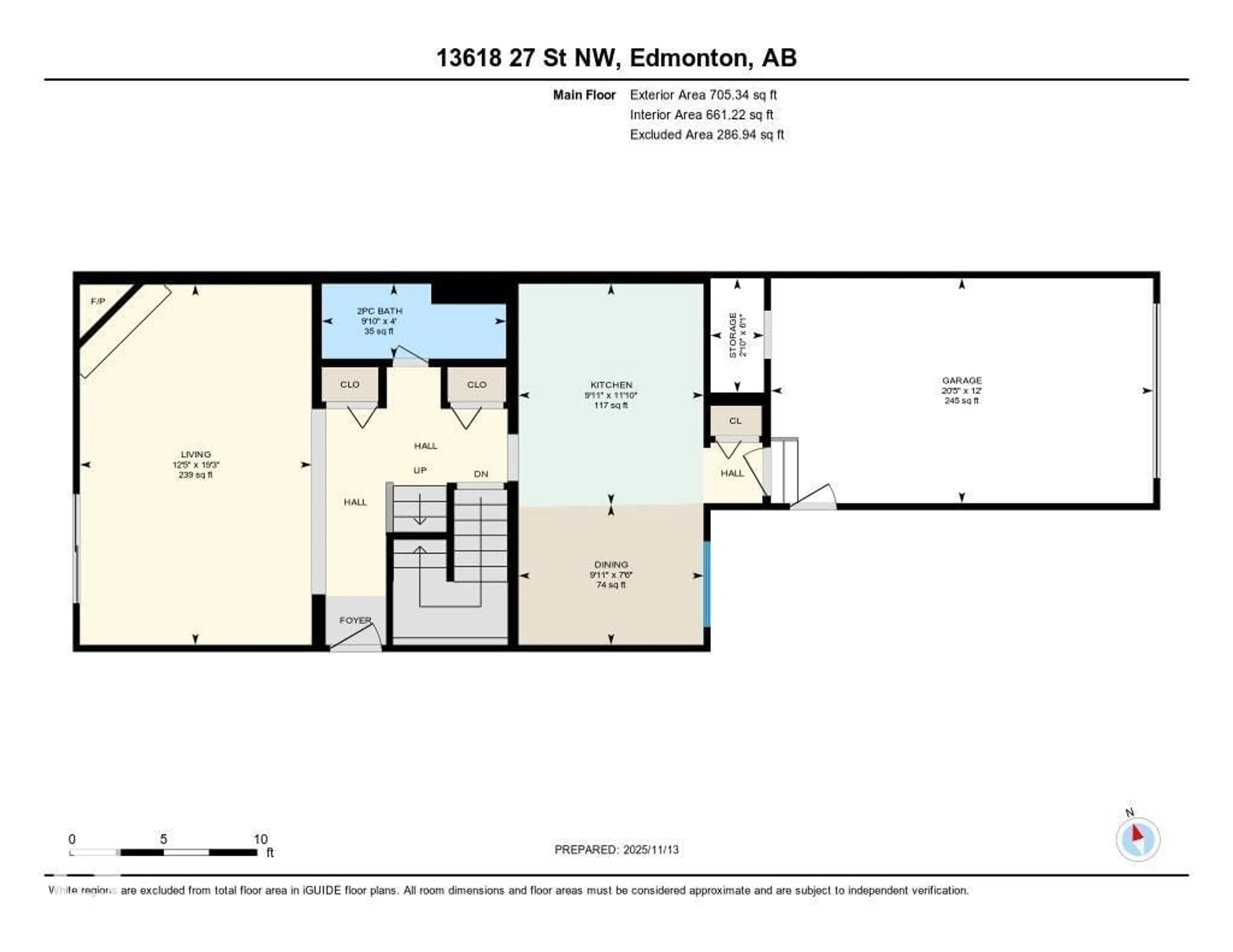 Floor plan for 13618 27 ST NW, Edmonton Alberta T5A3W5