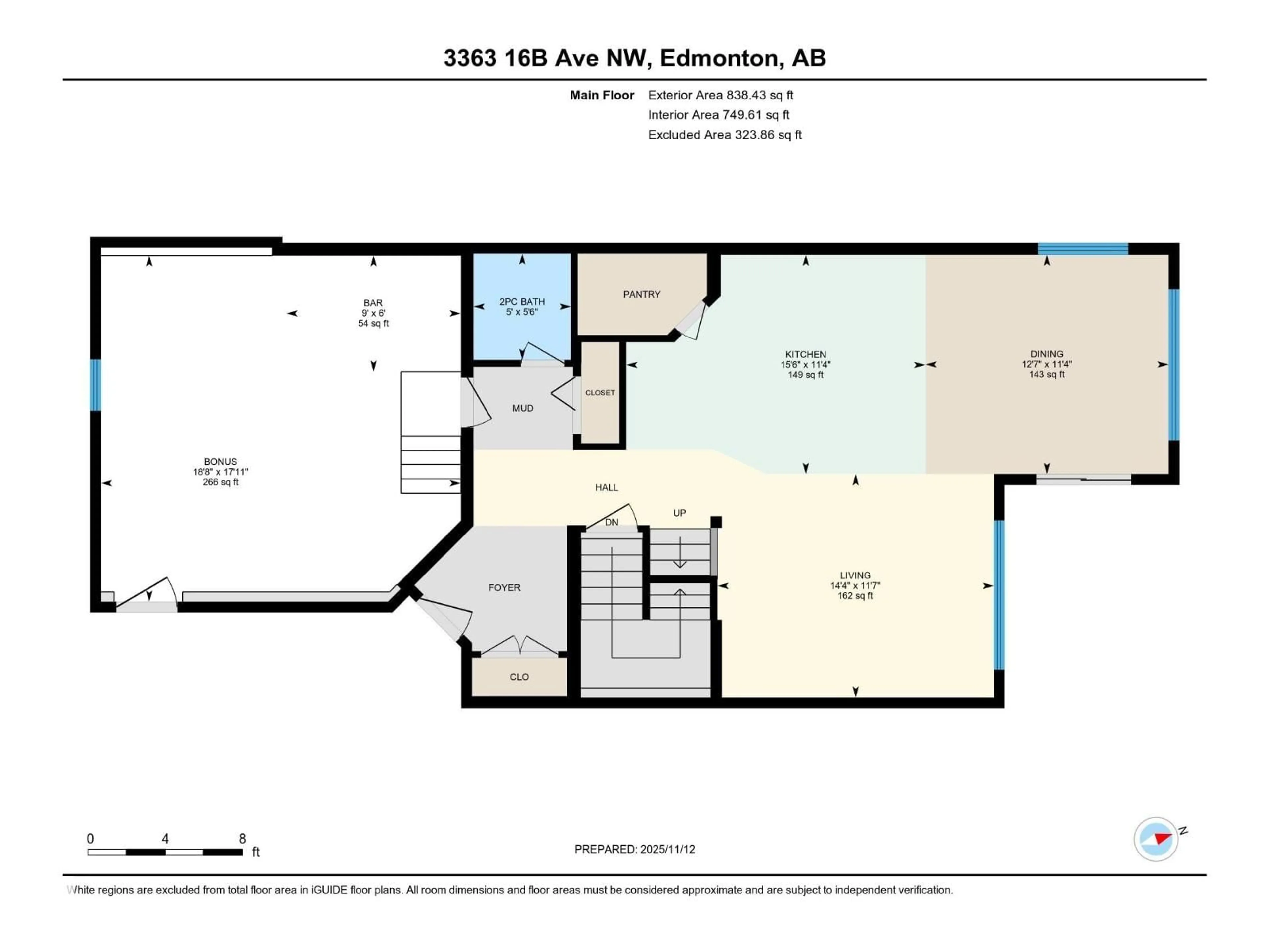 Floor plan for NW - 3363 16B AV, Edmonton Alberta T6T0P1