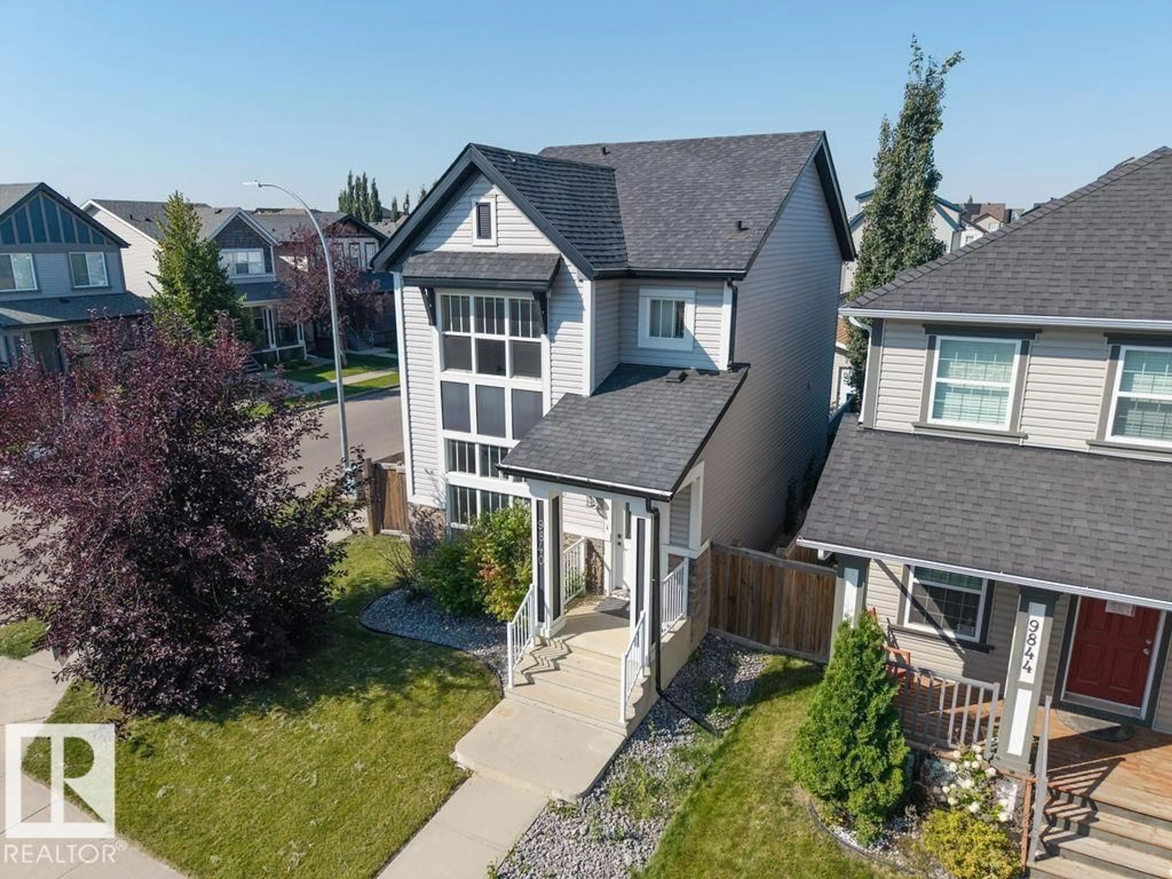 A pic from outside/outdoor area/front of a property/back of a property/a pic from drone, street for 9840 220 ST, Edmonton Alberta T5T4M3