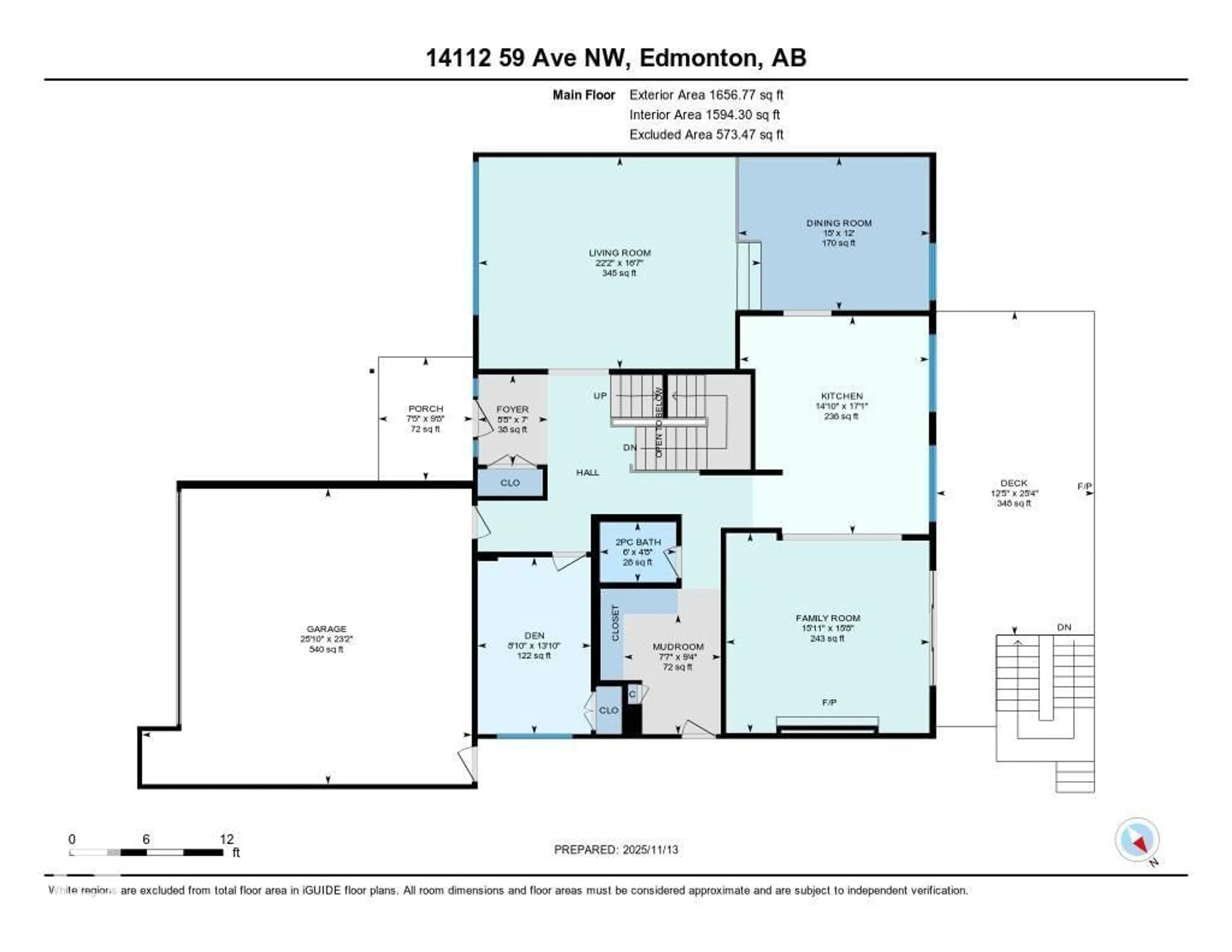Floor plan for 14112 59 AV, Edmonton Alberta T6H1G6