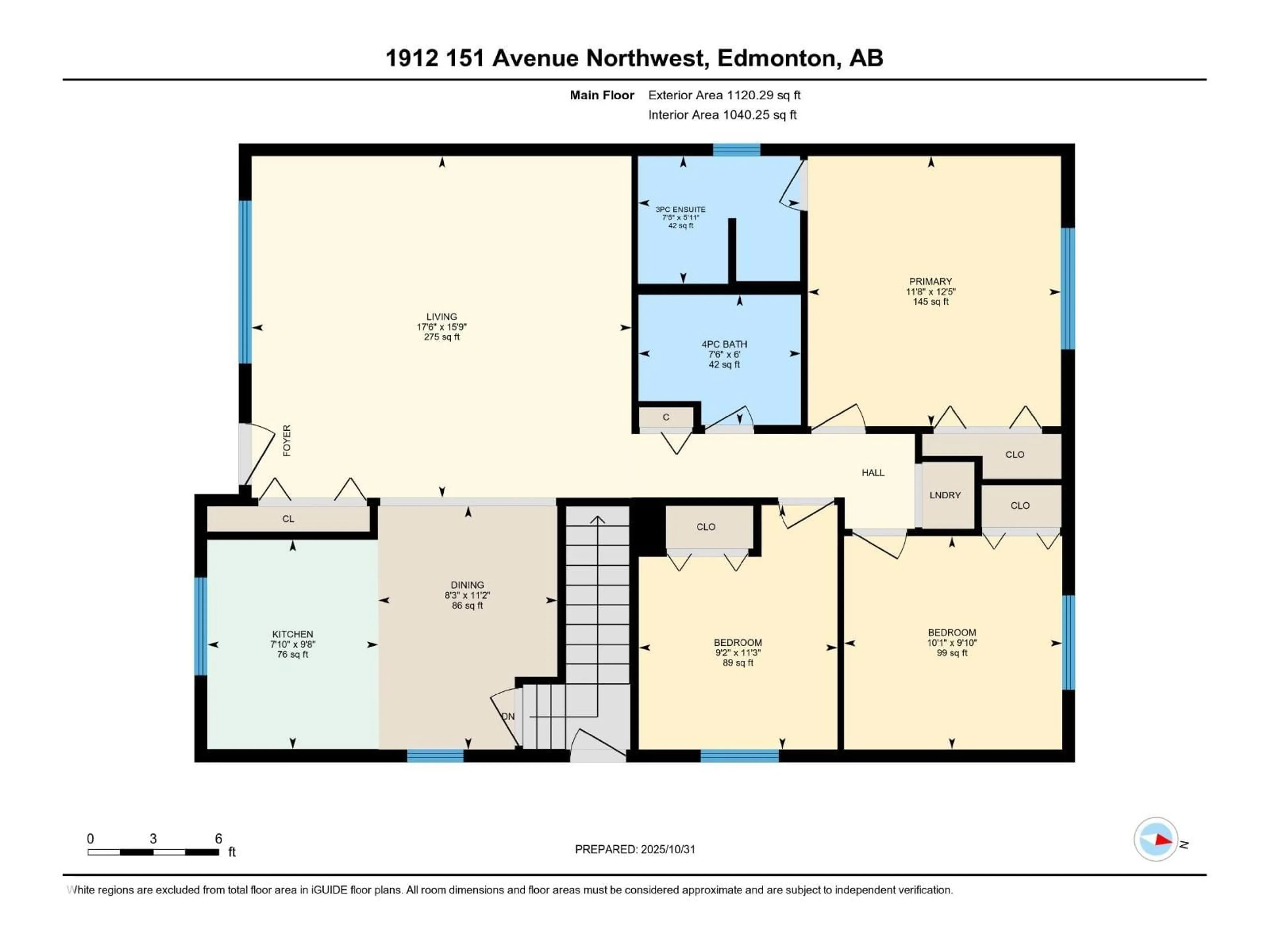 Floor plan for 1912 151 AVE, Edmonton Alberta T5Y2A6