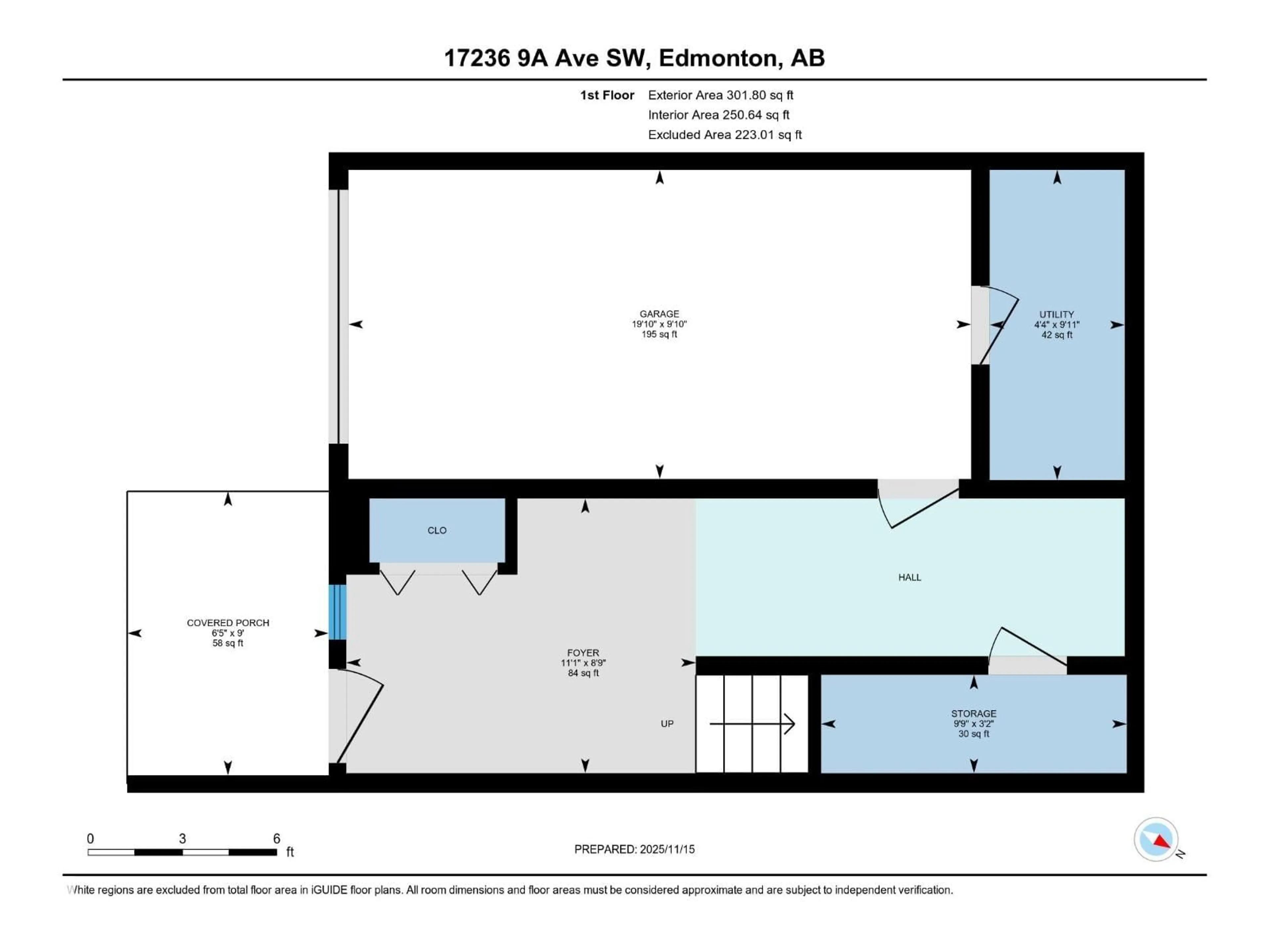 Floor plan for 17236 9A AV, Edmonton Alberta T6W3V5