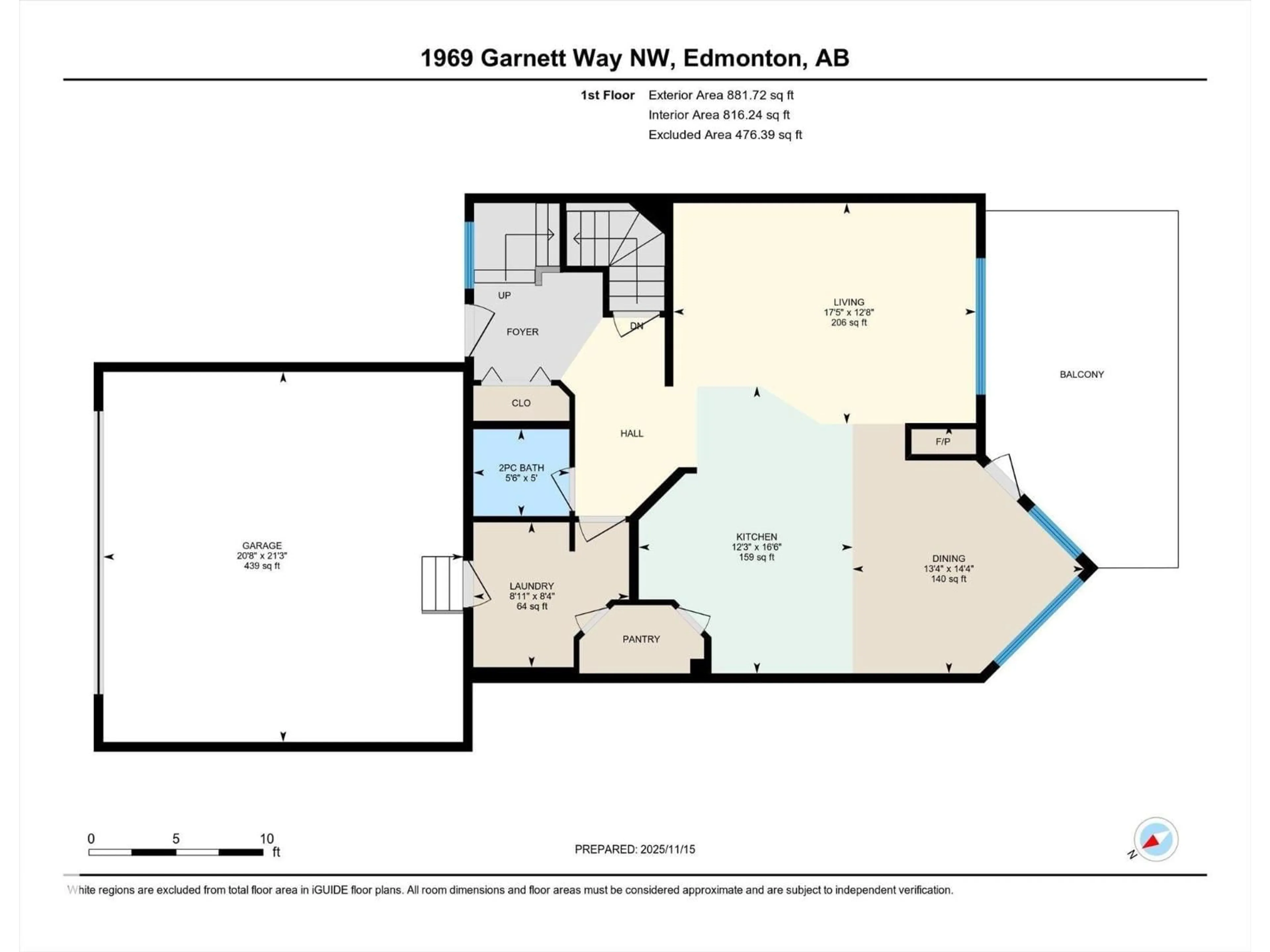 Floor plan for 1969 GARNETT WY, Edmonton Alberta T5T6T5