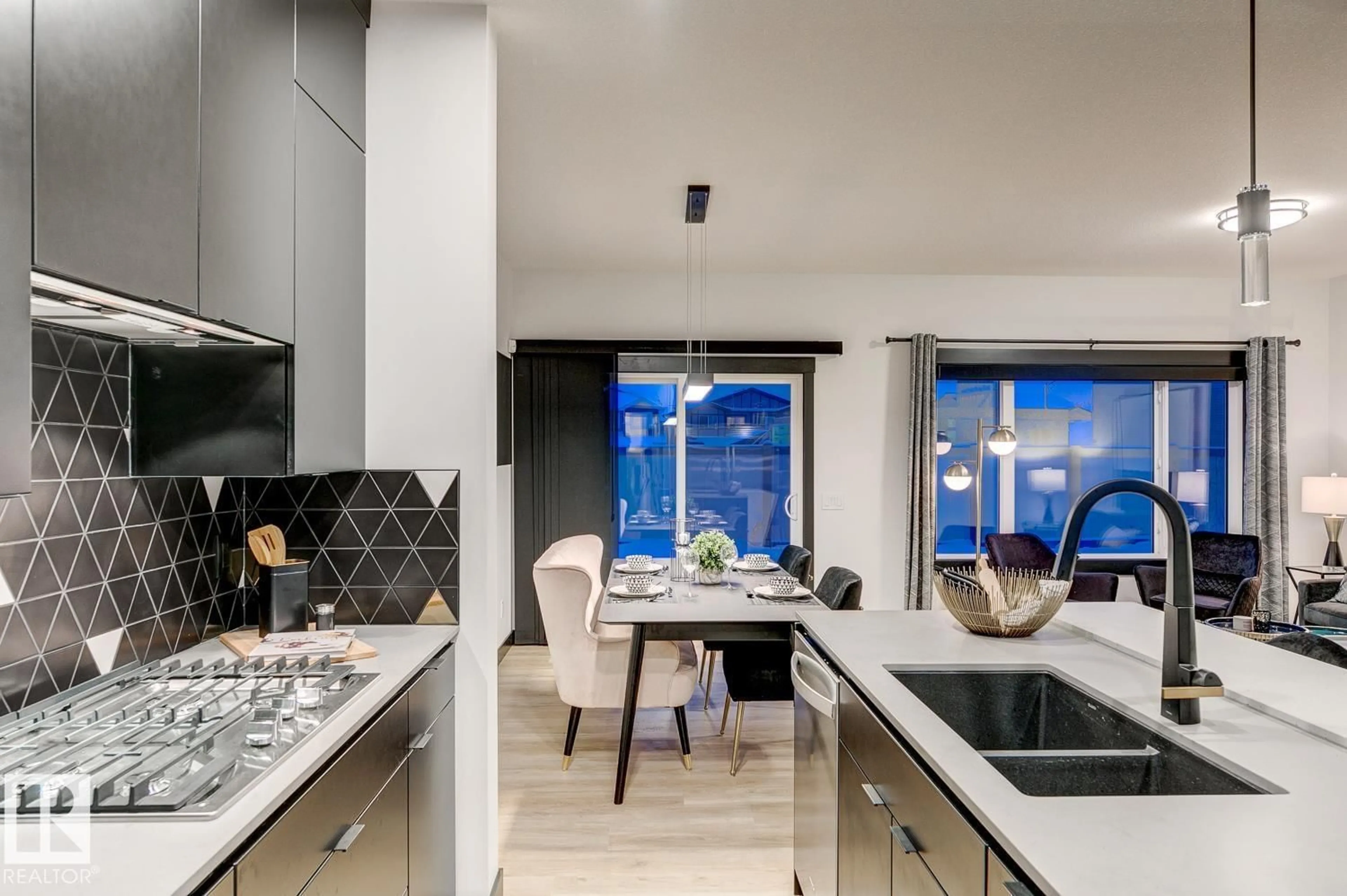 Contemporary kitchen, ceramic/tile floor for 4168 KINGLET DRIVE, Edmonton Alberta T5S0W1