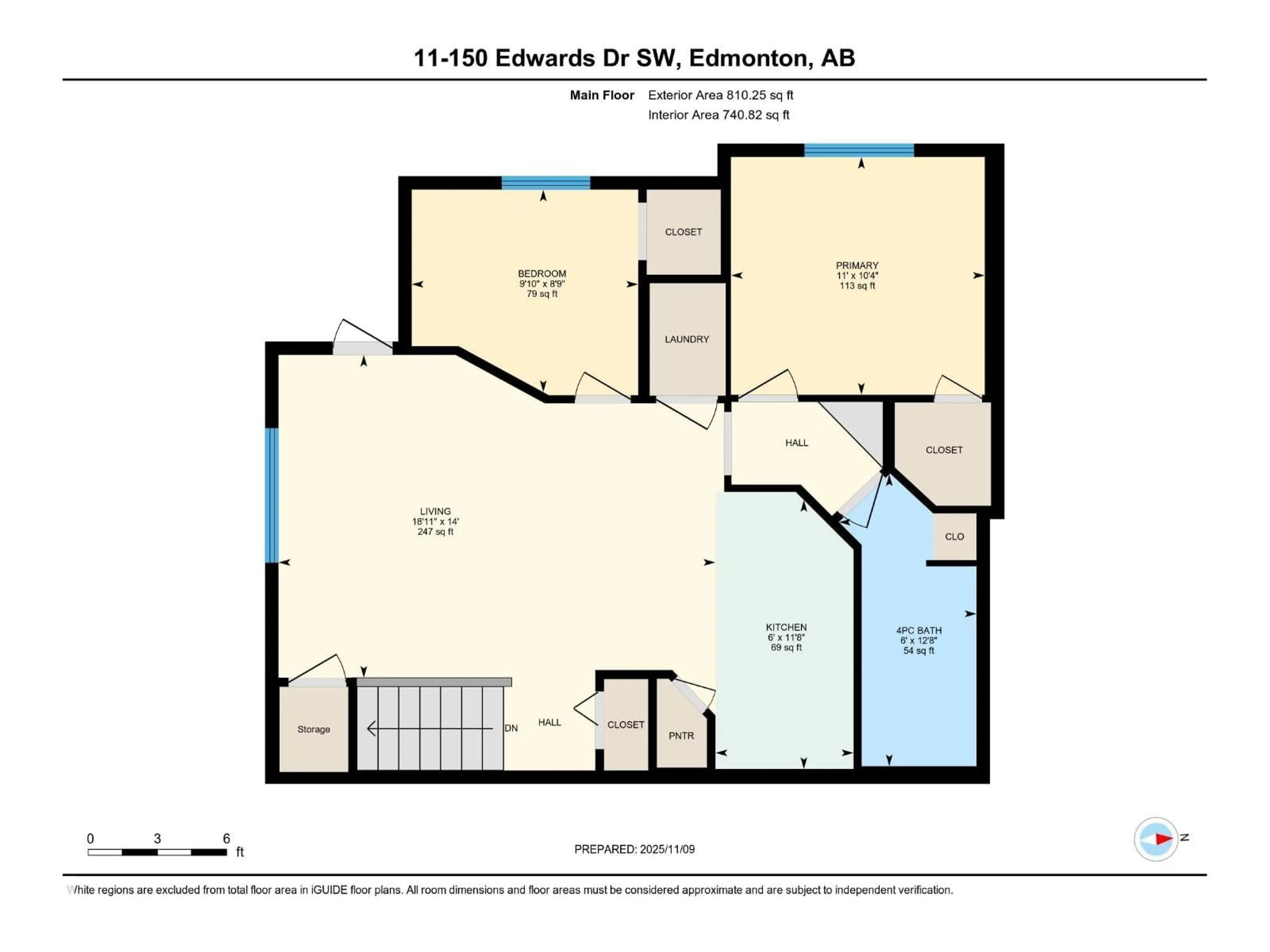 Floor plan for #11 - 150 EDWARDS DR, Edmonton Alberta T6X1M4