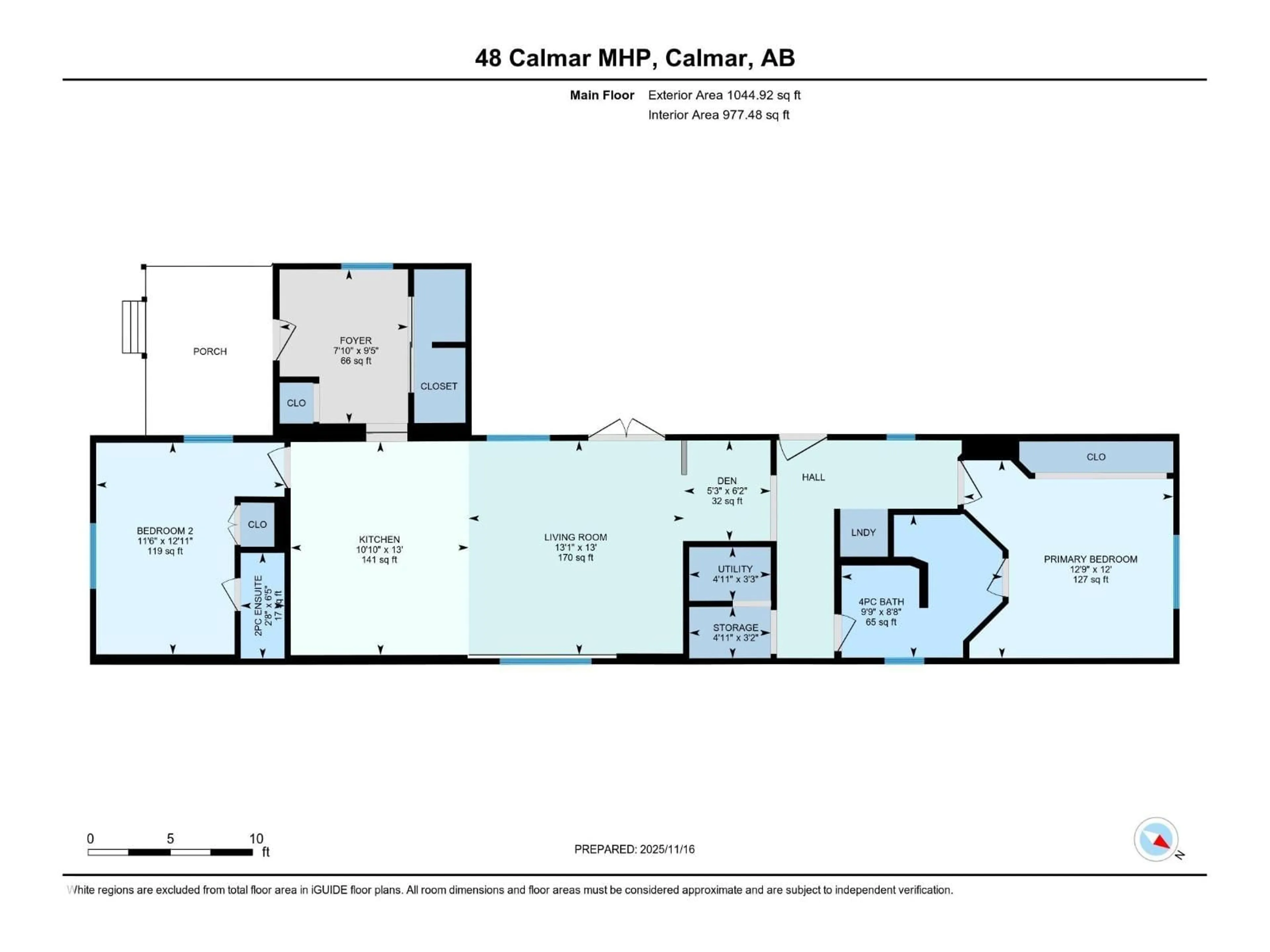 Floor plan for 48 CALMAR MOBILE HOME PARK, Calmar Alberta T0C0V0