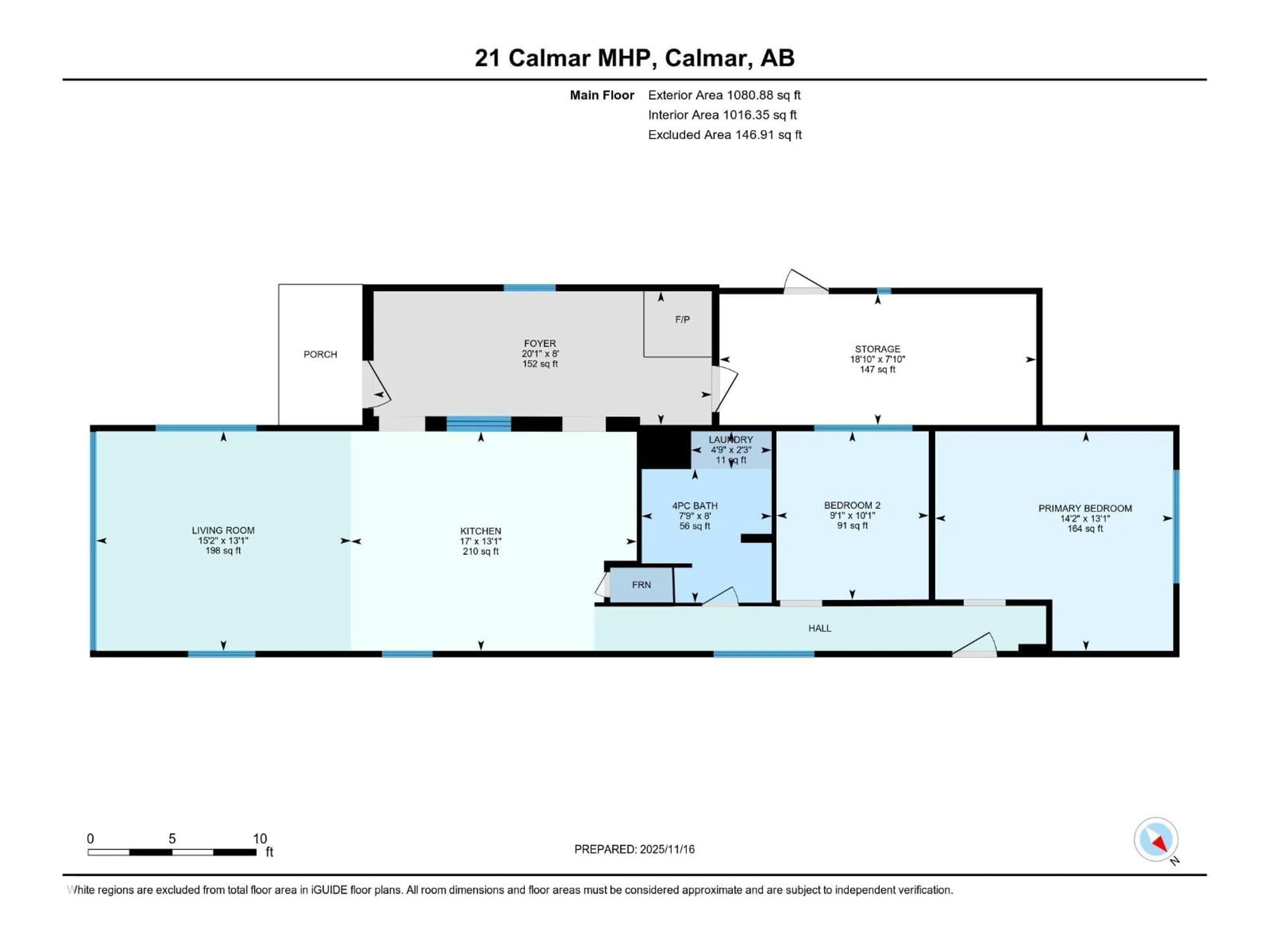 Floor plan for 21 CALMAR MOBILE HOME PARK, Calmar Alberta T0C0V0