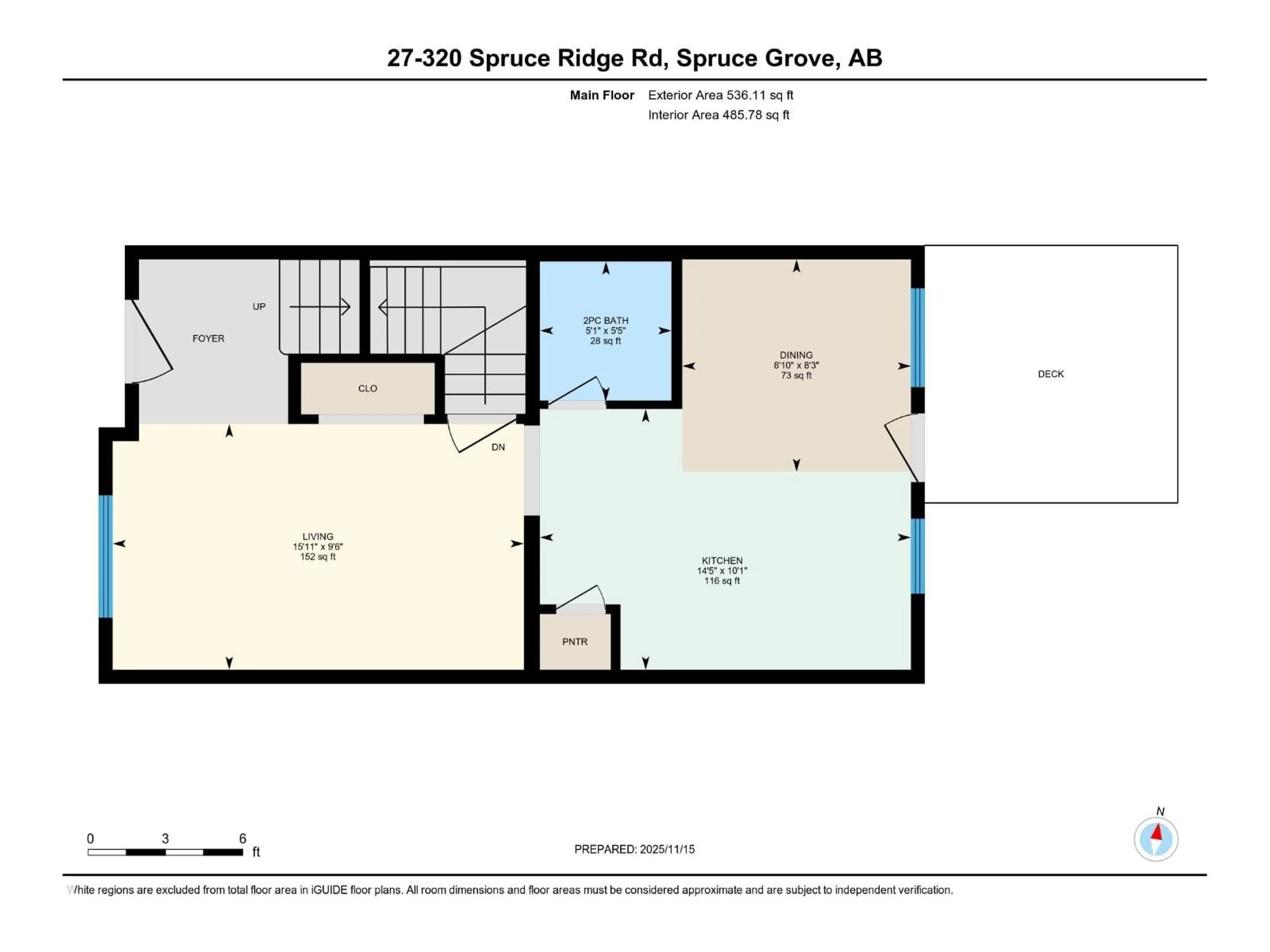 Floor plan for 320 - 27 SPRUCE RIDGE RD, Spruce Grove Alberta T7X0H5
