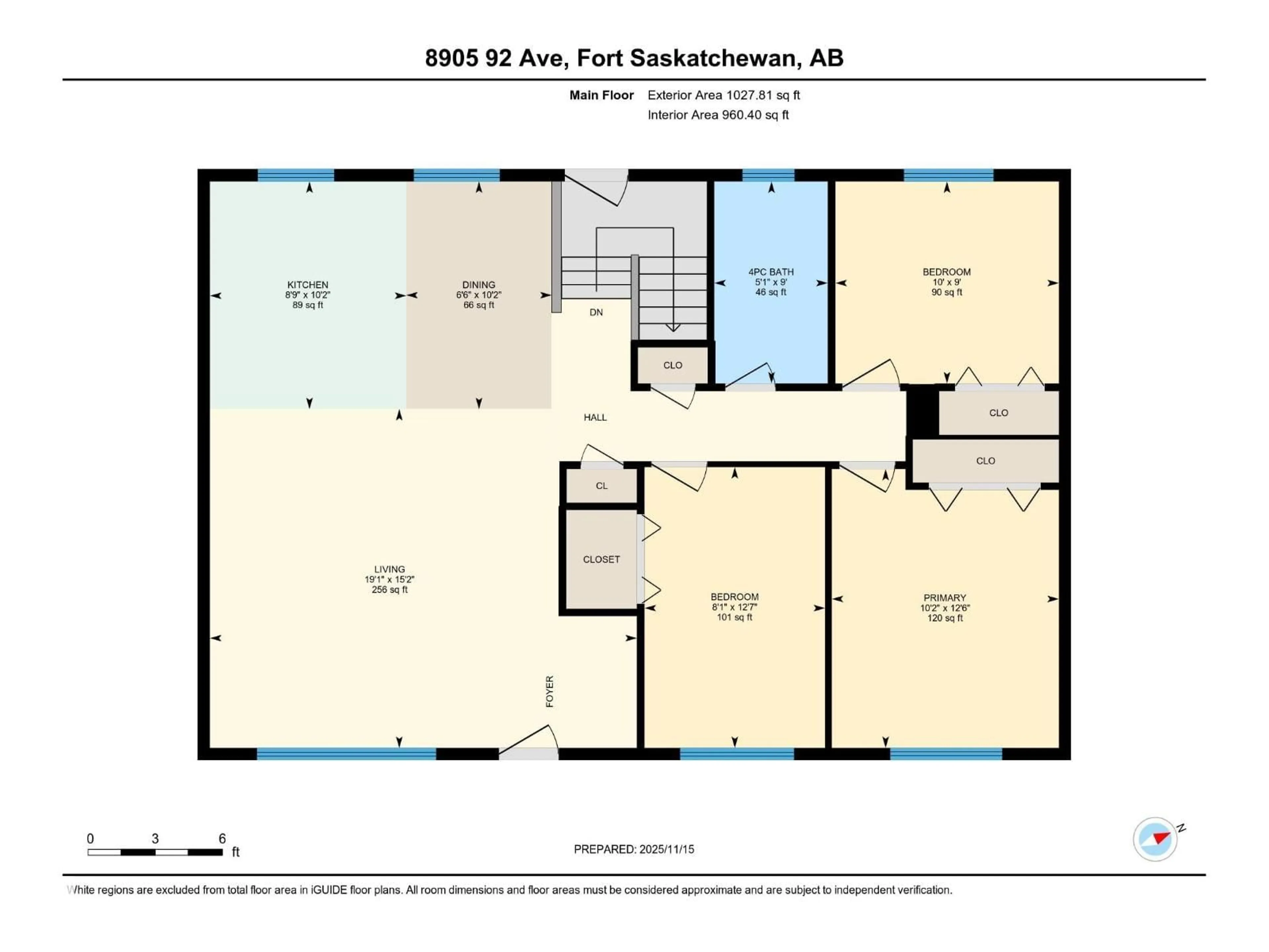 Floor plan for 8905 92 AV, Fort Saskatchewan Alberta T8L1A3