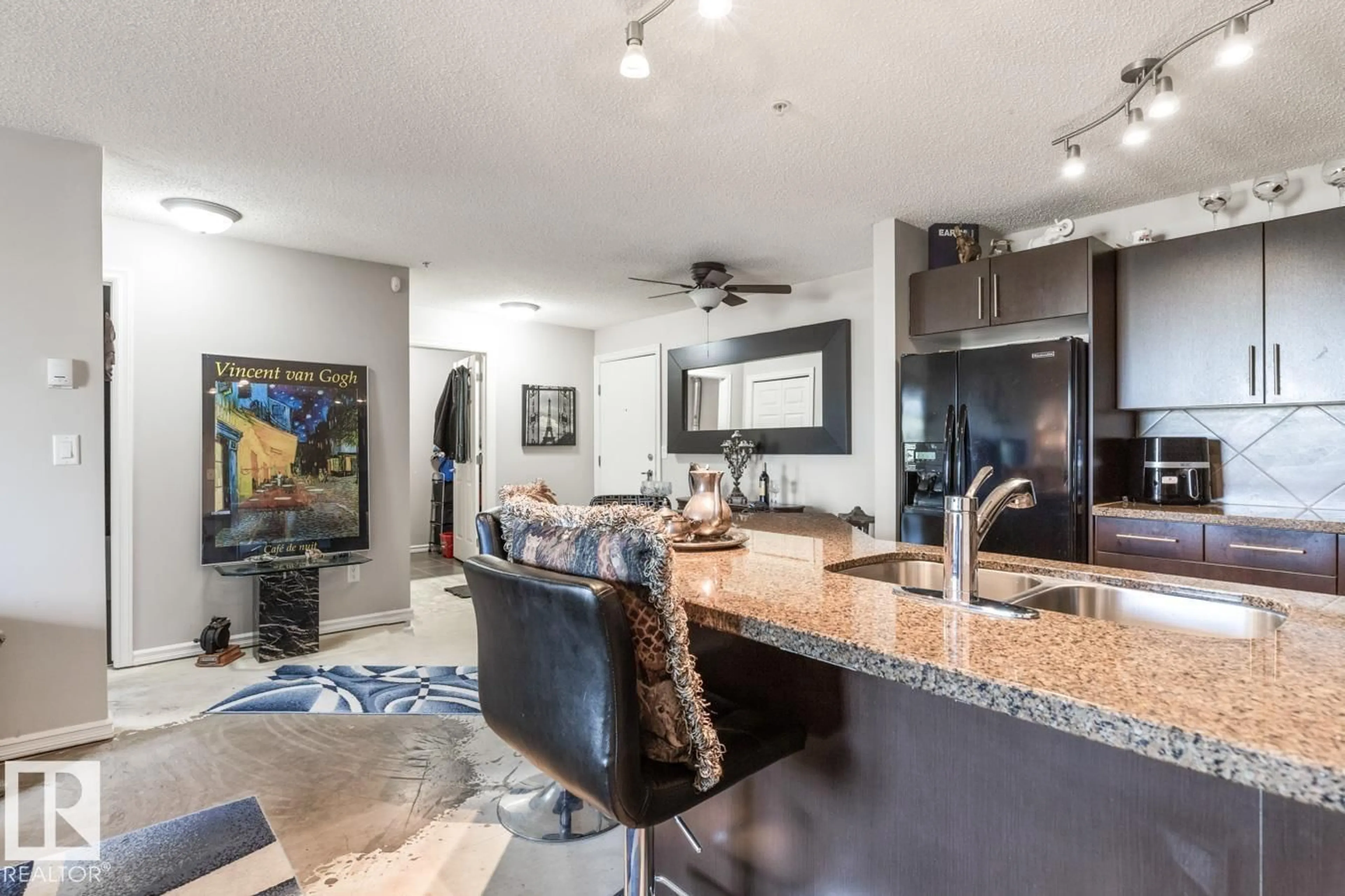 Open concept kitchen, ceramic/tile floor for #115 - 2208 44 AV, Edmonton Alberta T6T0G6