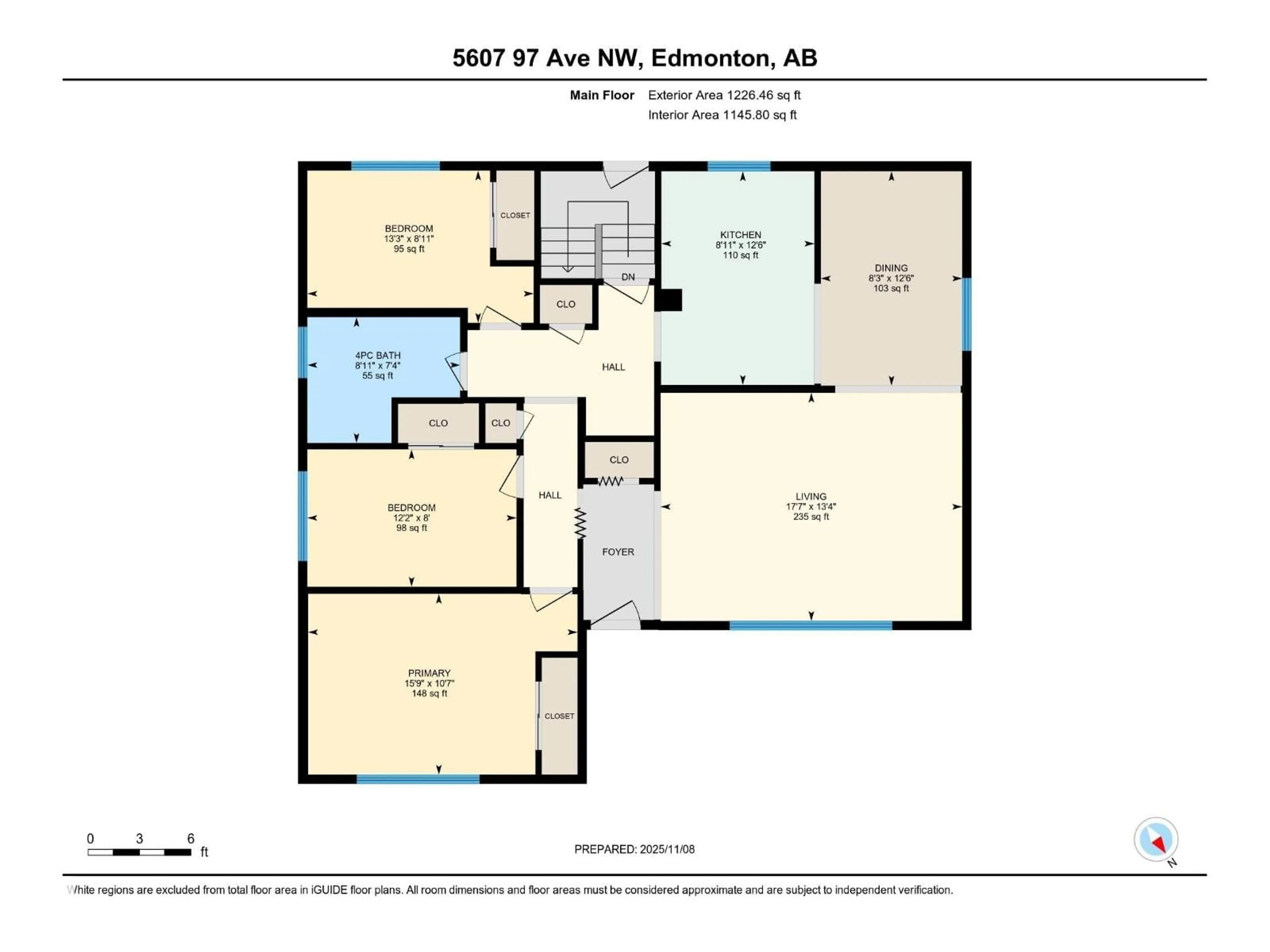 Floor plan for 5607 97 AV, Edmonton Alberta T6B1C3