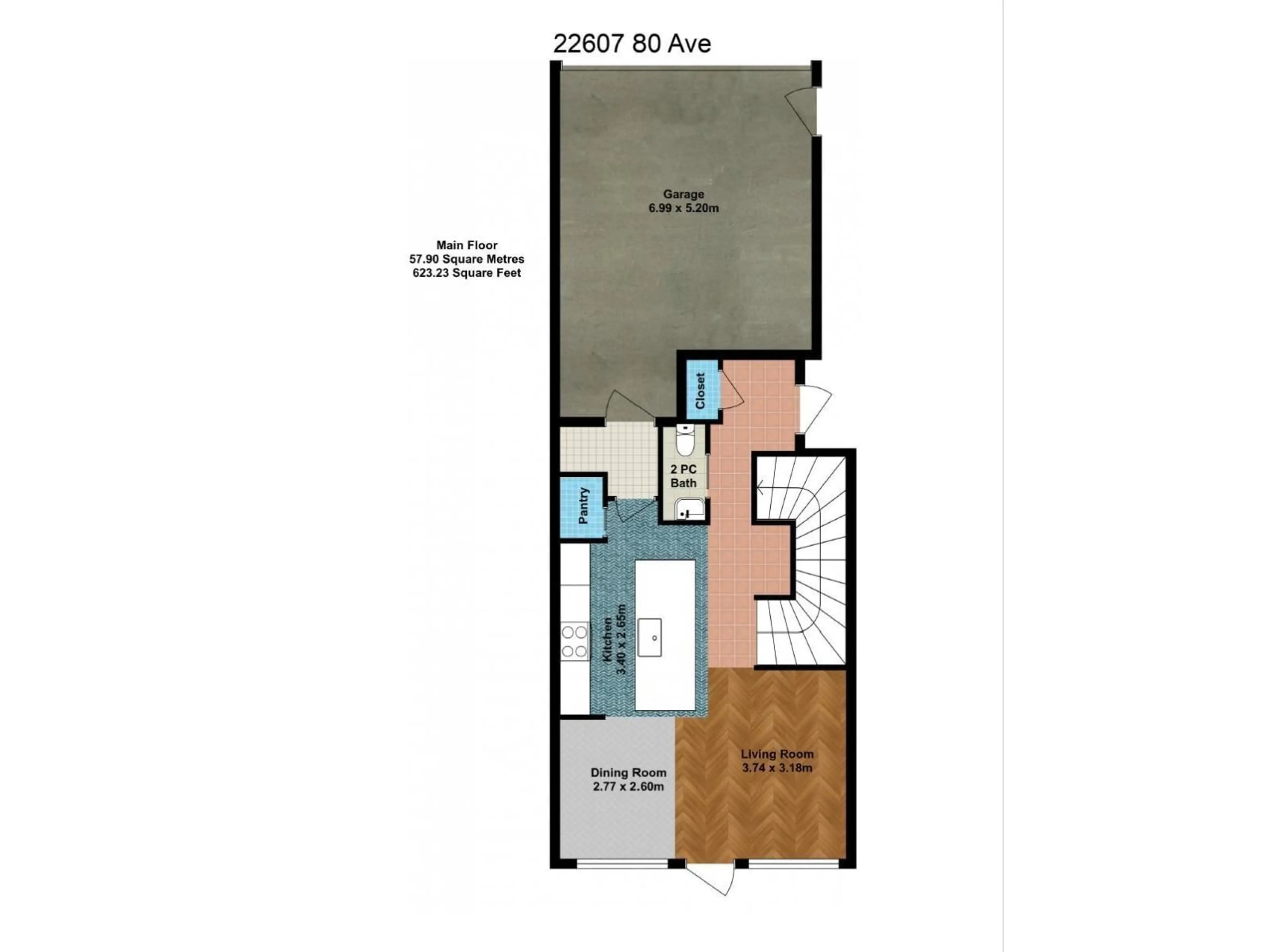 Floor plan for 22607 80 AV, Edmonton Alberta T5T7H8