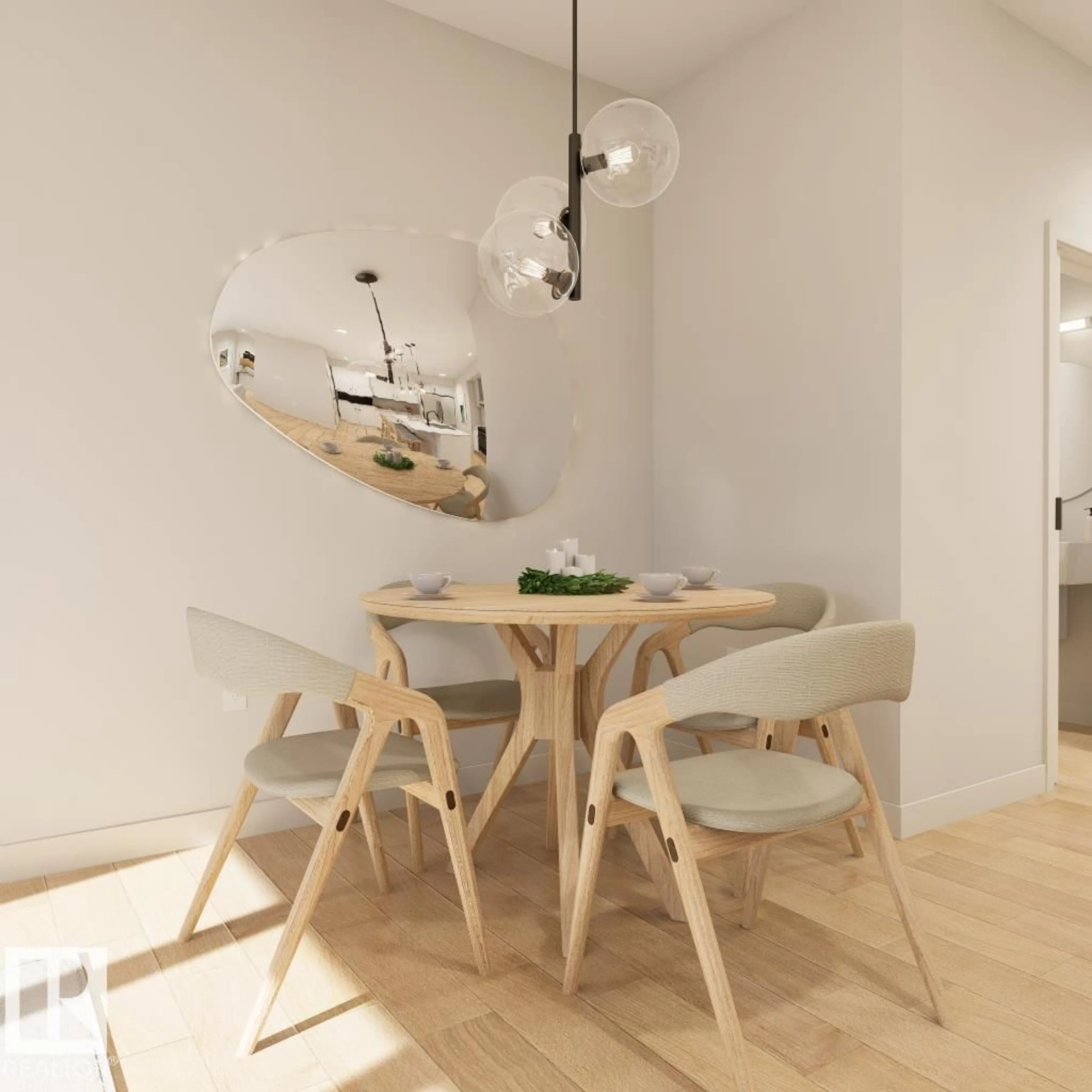 Dining room, wood/laminate floor for 323 RANKIN DR, St. Albert Alberta T8N8C7