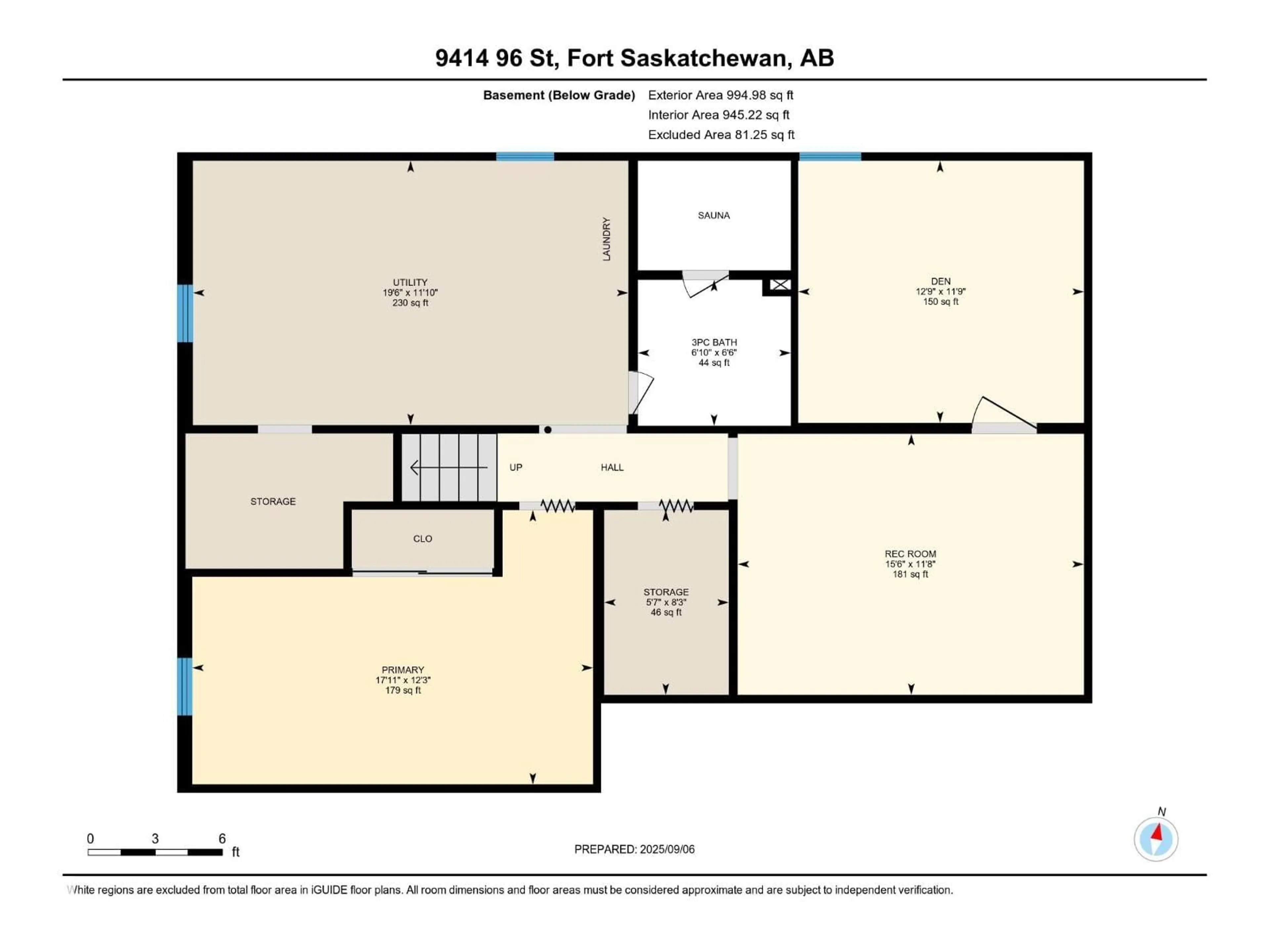 Floor plan for 9414 96 ST, Fort Saskatchewan Alberta T8L1S6