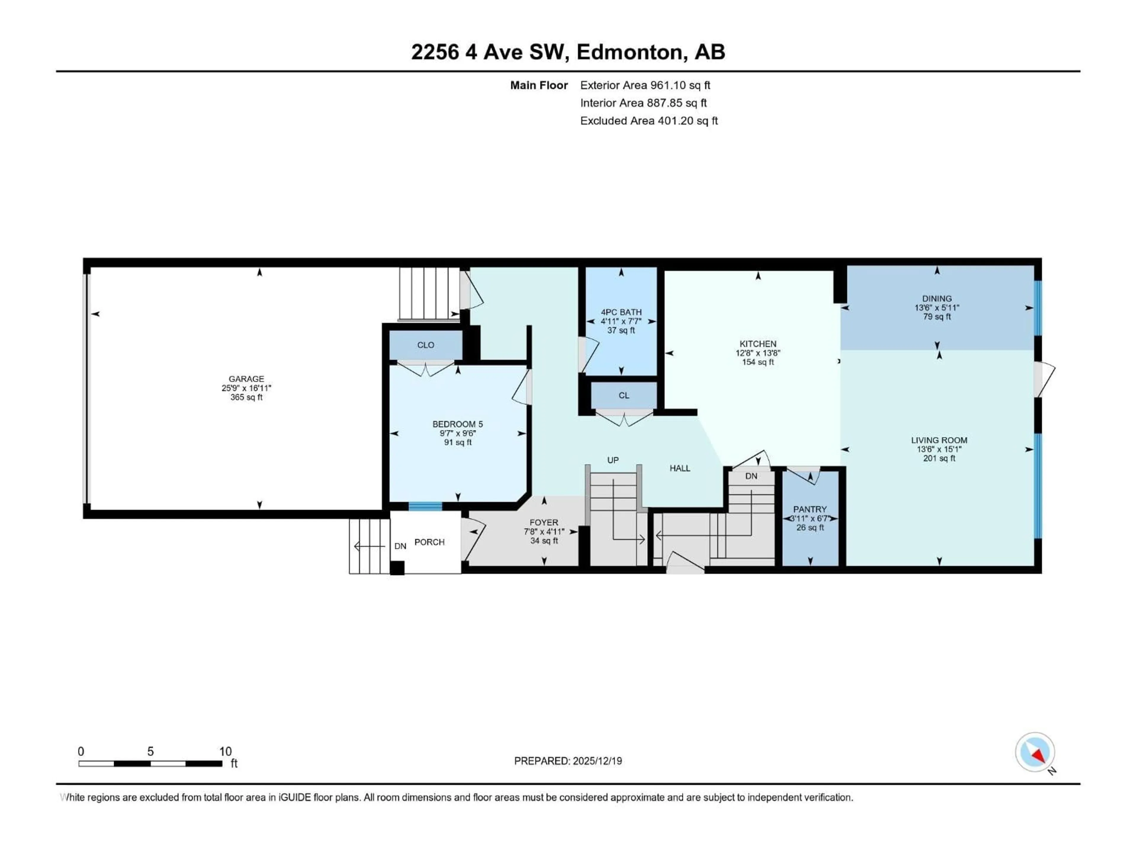 Floor plan for SW - 2256 4 AV, Edmonton Alberta T6X3L4