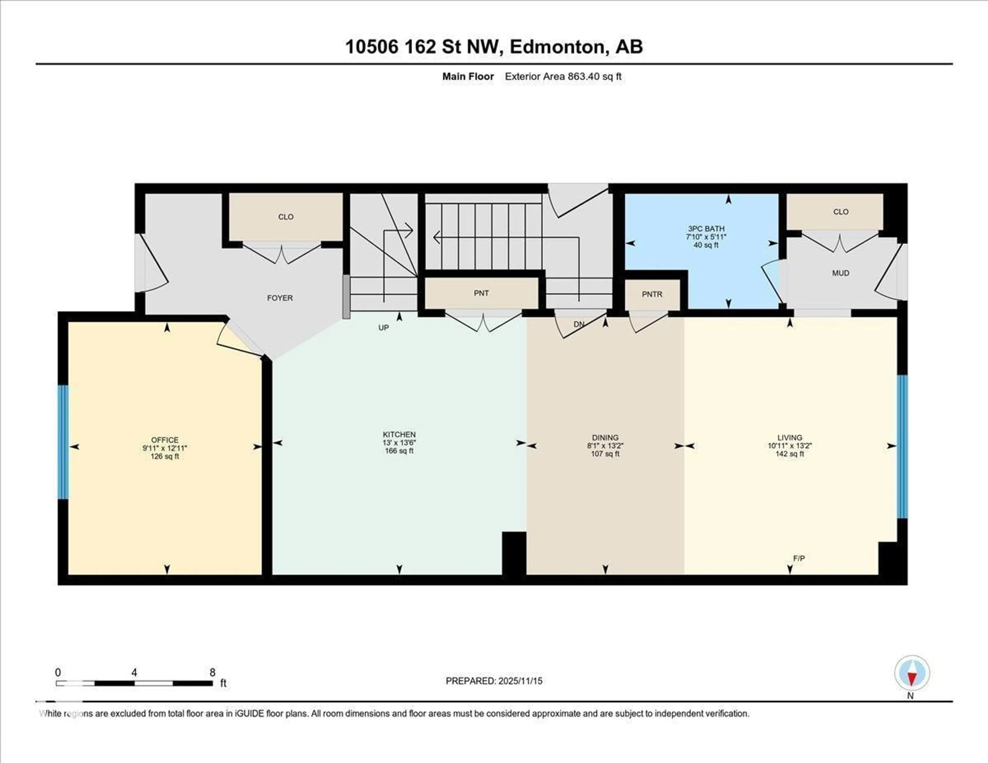 Floor plan for NW - 10506 162 ST, Edmonton Alberta T5P3M5
