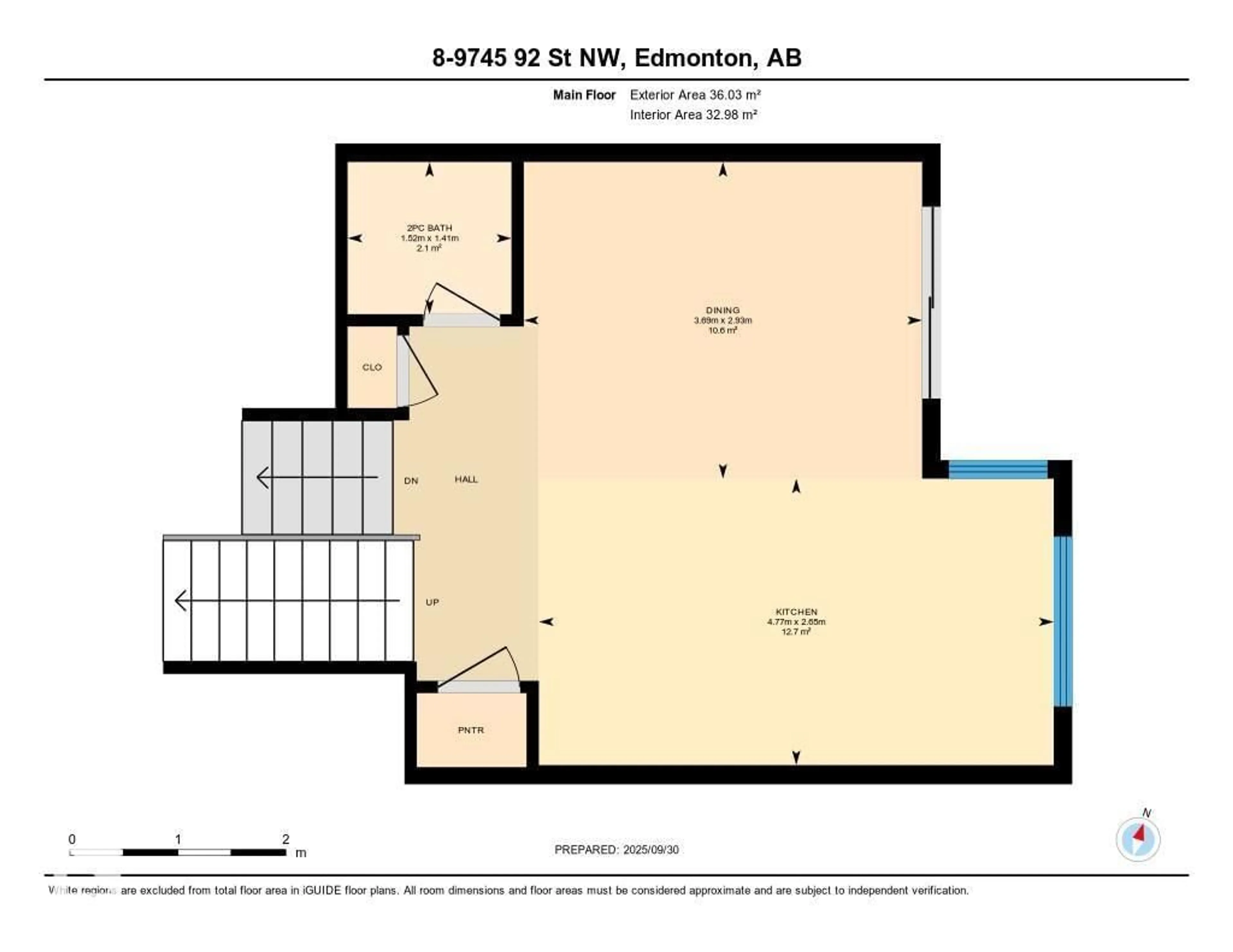 Floor plan for #8 - 9745 92 ST, Edmonton Alberta T6C3S3