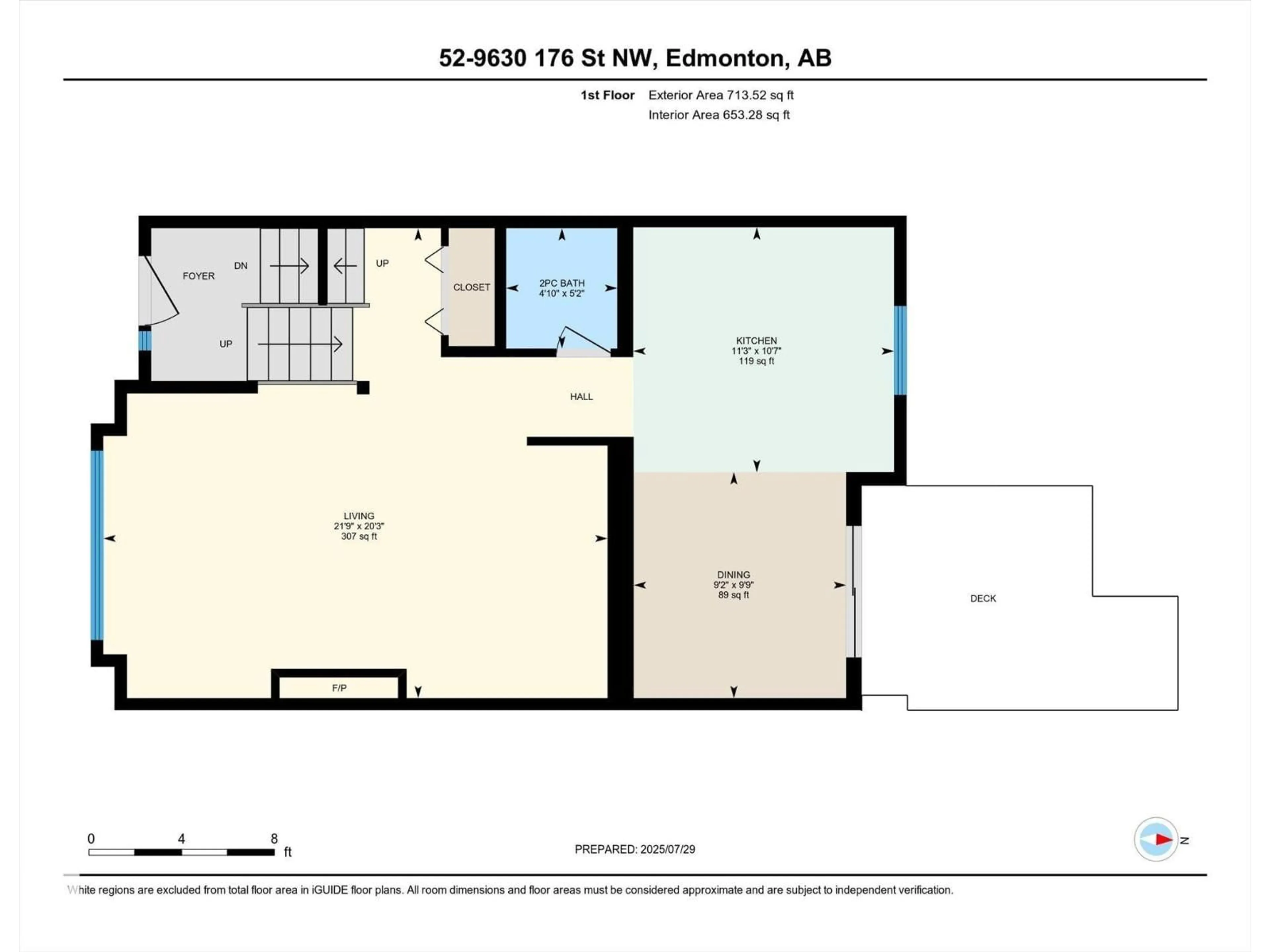 Floor plan for 52 - 9630 176 ST, Edmonton Alberta T5T6E1