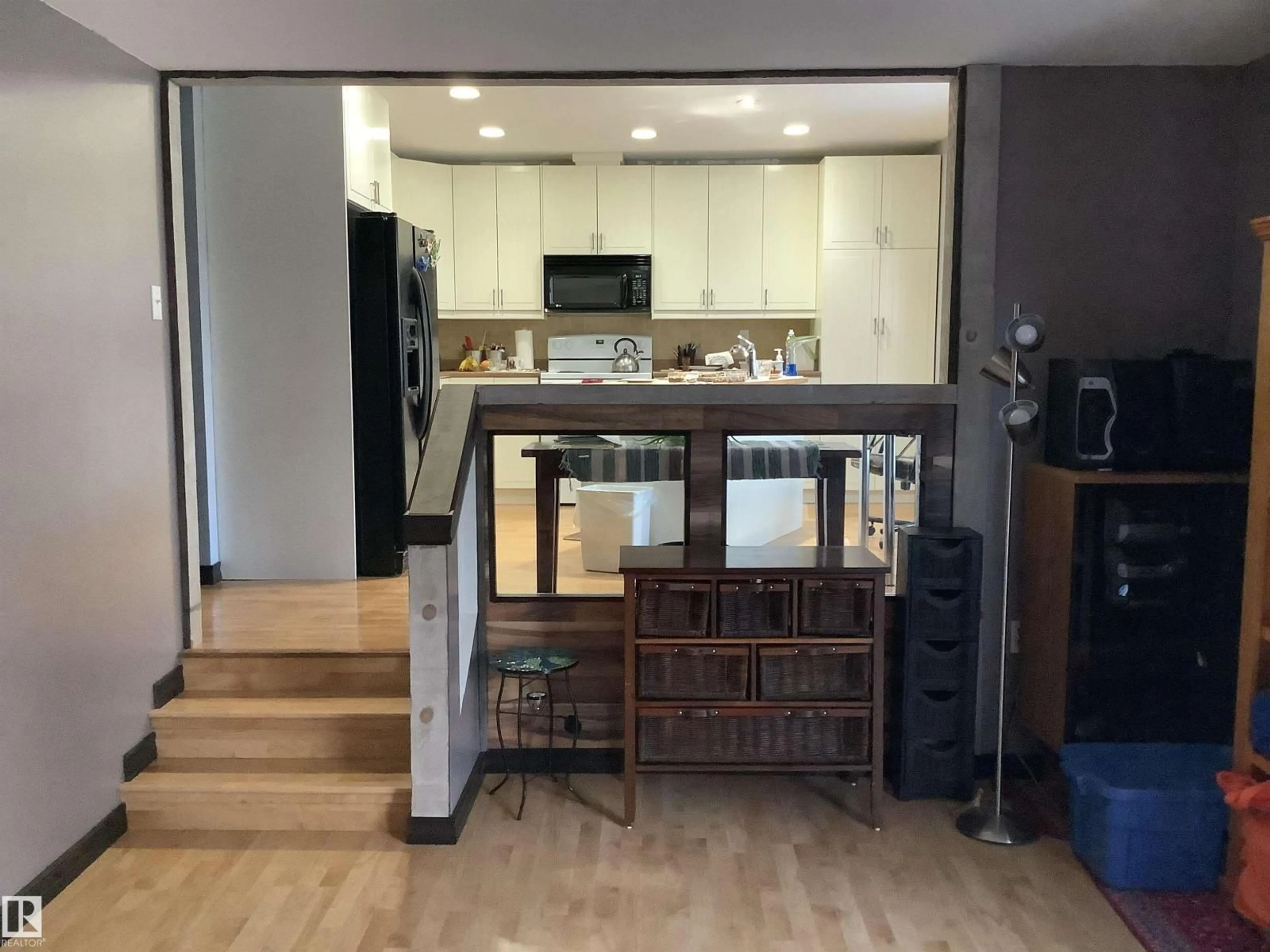 Open concept kitchen, wood/laminate floor for 29 WHEATSTONE CR, St. Albert Alberta T8N3T9