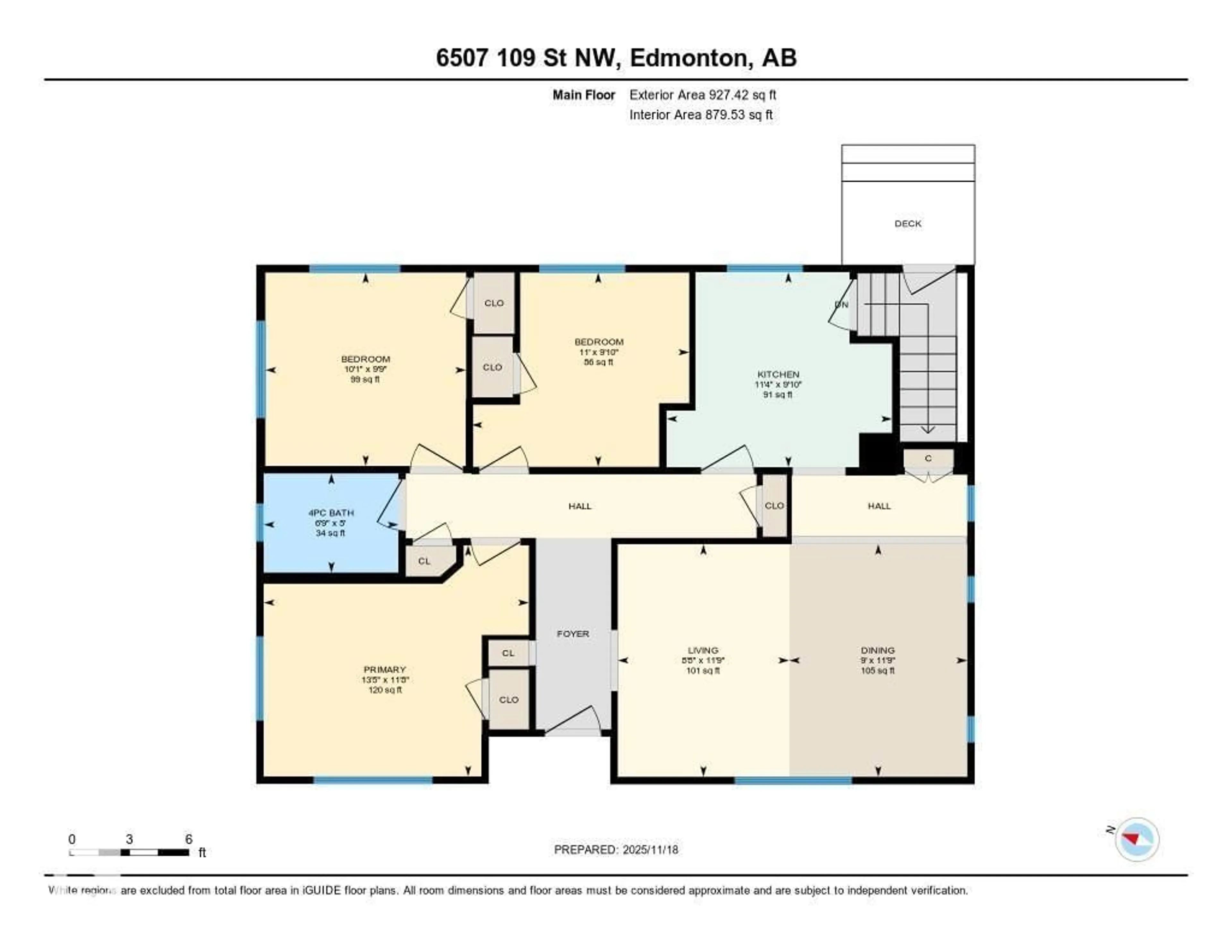 Floor plan for 6507 109 ST, Edmonton Alberta T6H3B5