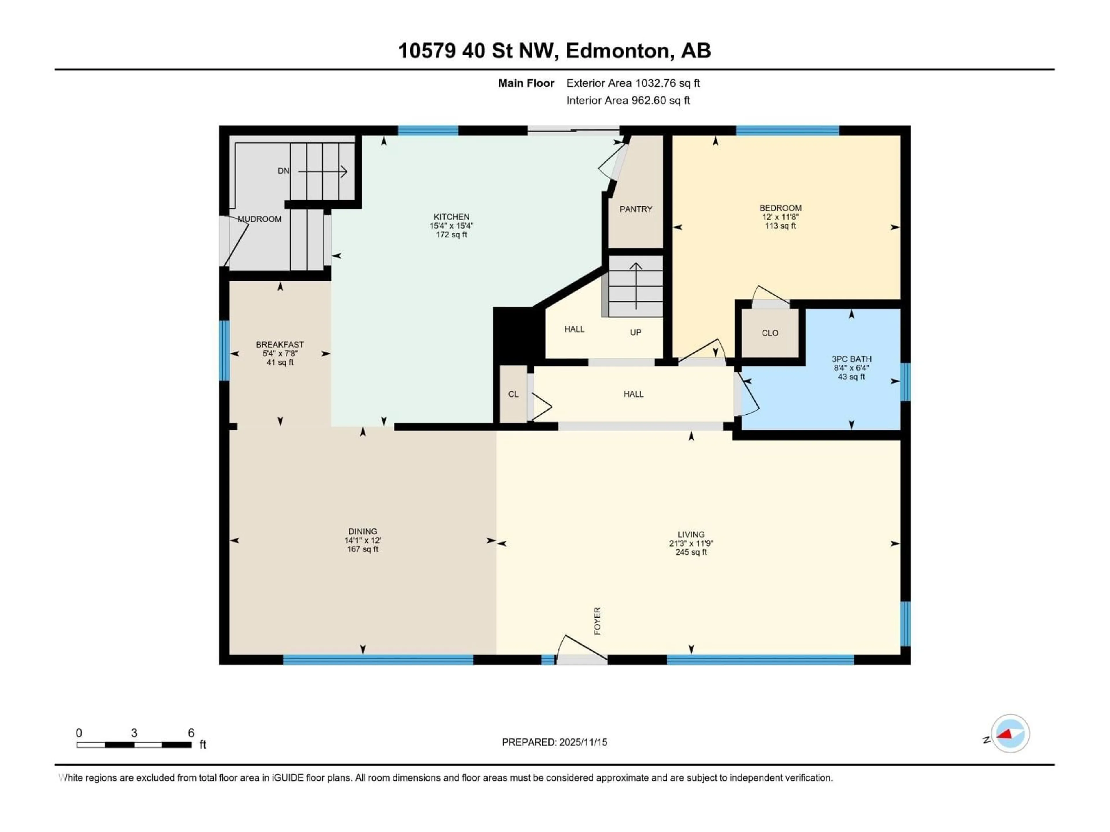 Floor plan for 10579 40 ST, Edmonton Alberta T6A1S9