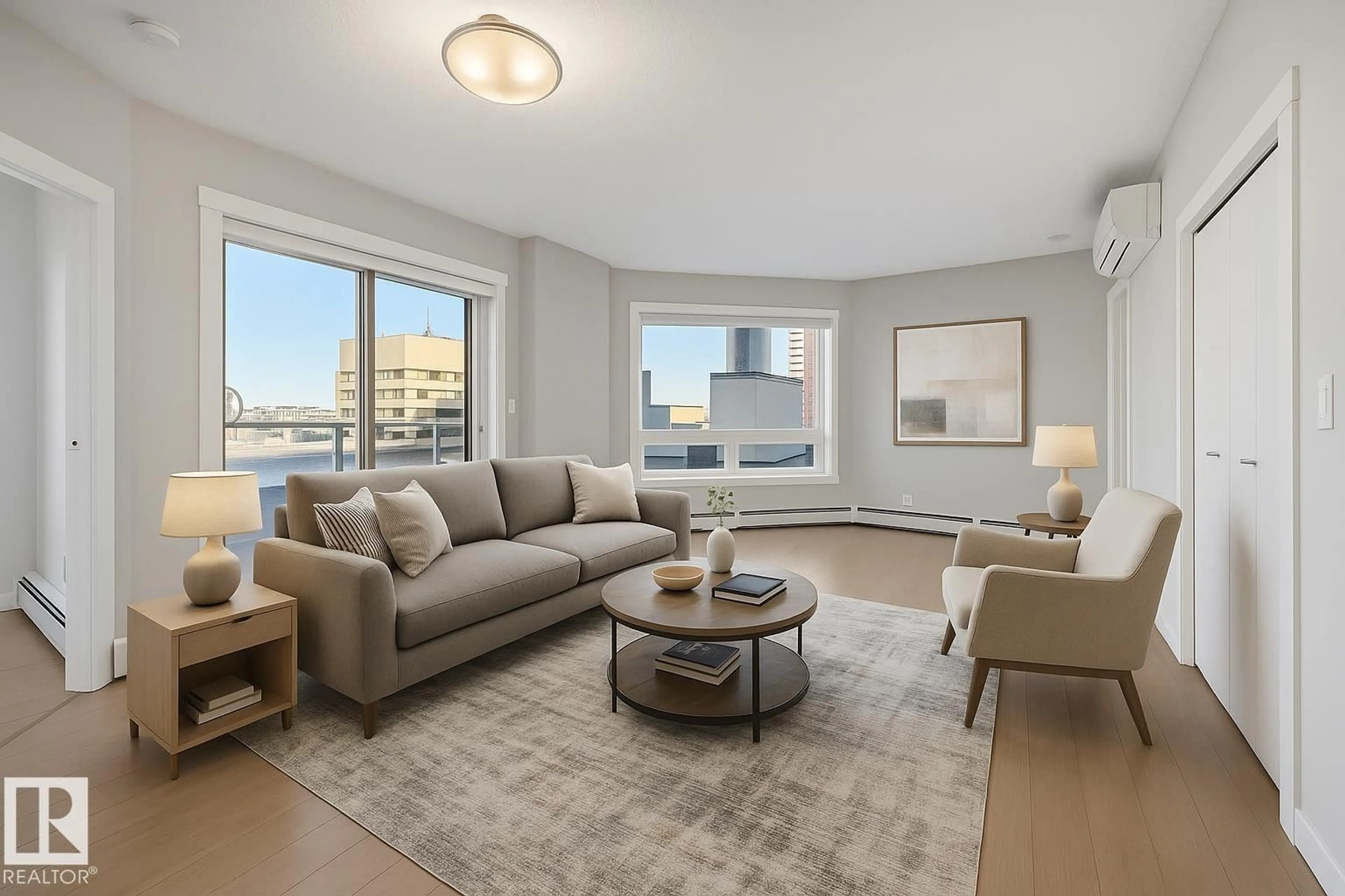 Living room with furniture, unknown for 606 10410 102 AV NW, Edmonton Alberta T5J0E9