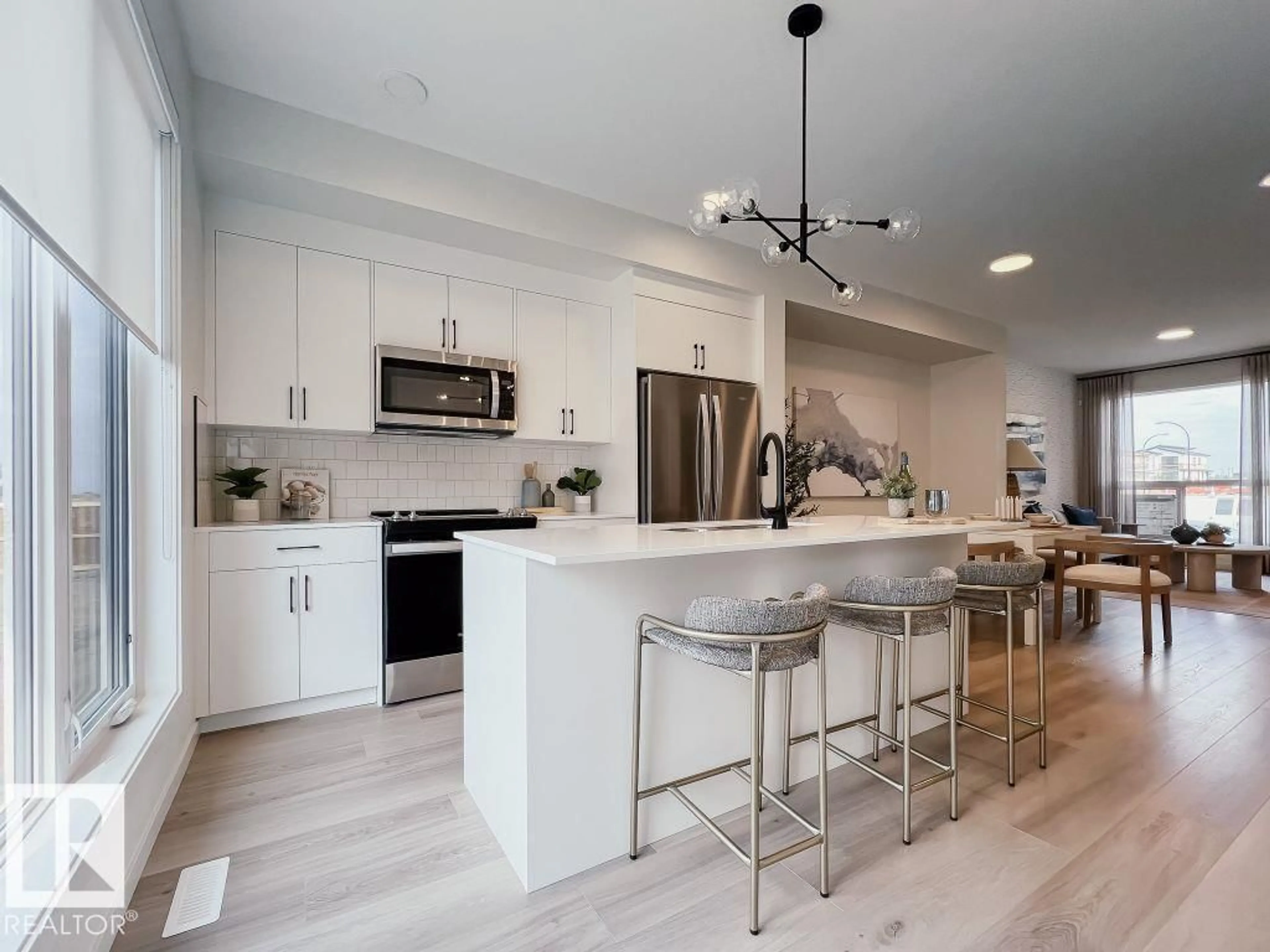 Open concept kitchen, ceramic/tile floor for LI SW - 7526 KLAPSTEIN LINK, Edmonton Alberta T6W5S7